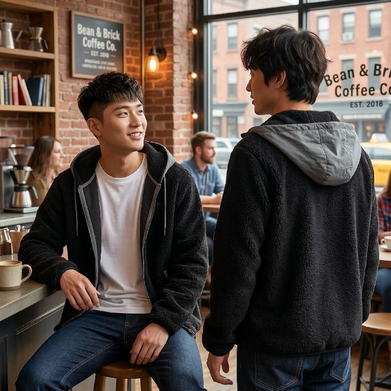 【預購】TRUE RELIGION H031309 羊羔絨拼色連帽外套