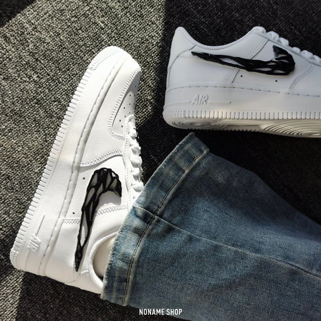 NIKE AIR FORCE 1 "LIQUID METAL SWOOSH" AF1 液態 金屬 黑溶解 猛毒 毒液 (女款)
