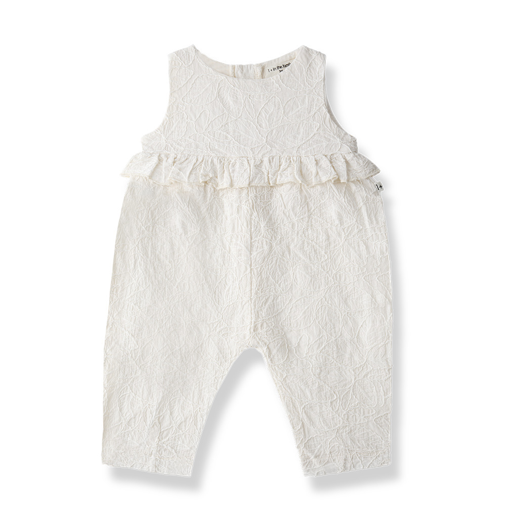 （預購）1+ in the family 雕花荷葉邊吊帶褲 SIURANA - off-white