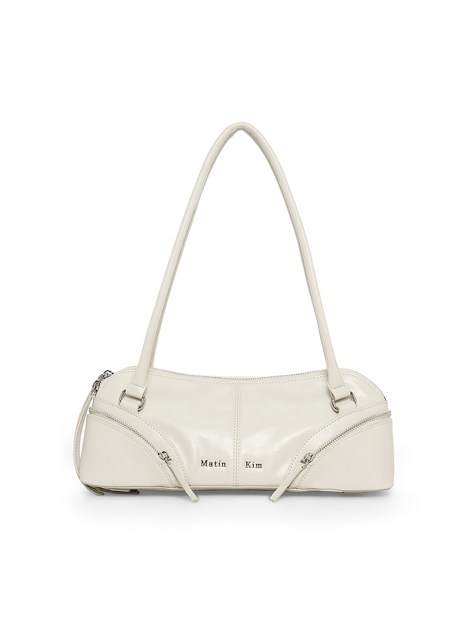 弧形拉鍊法棍包 淺灰