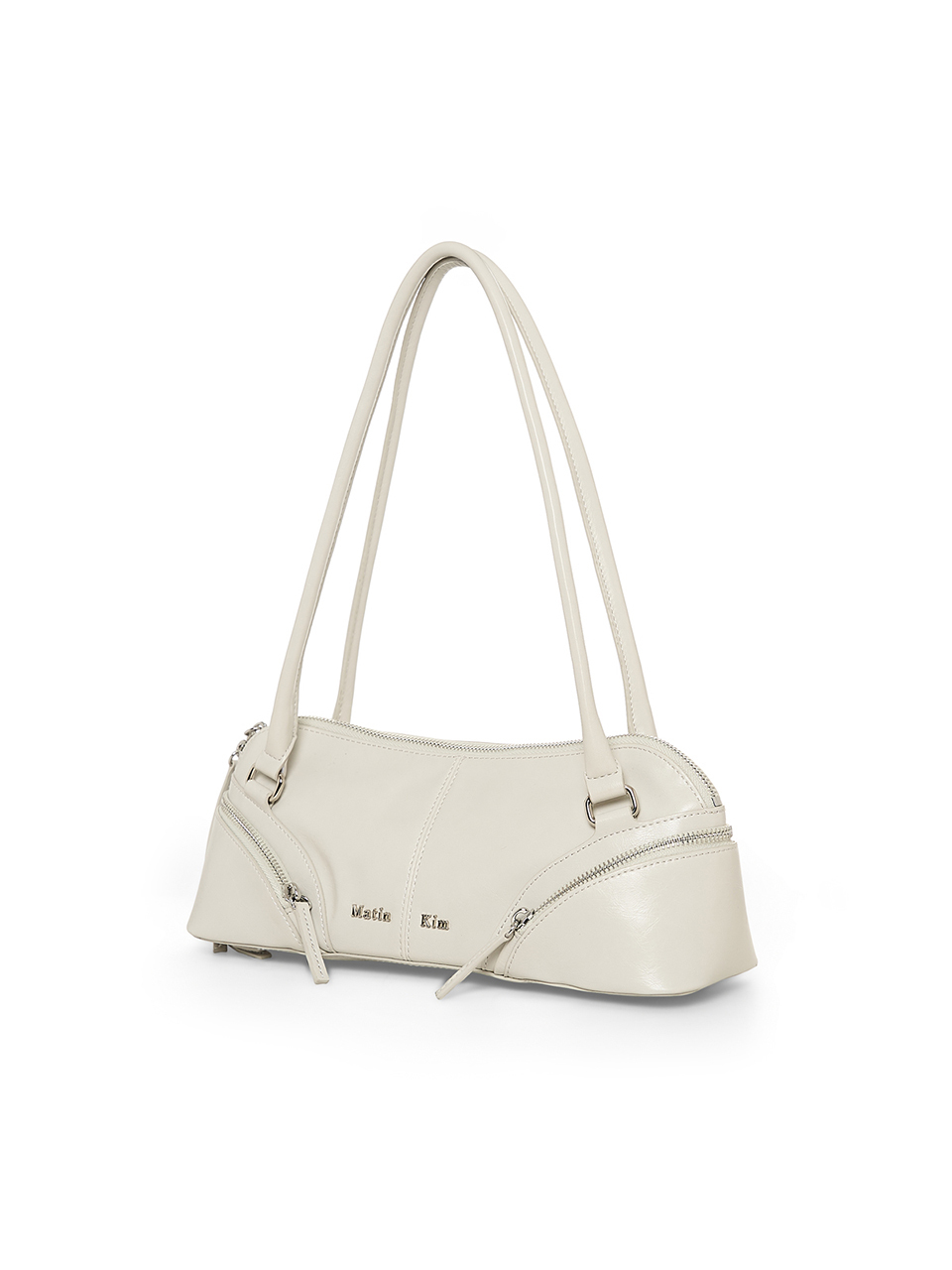 弧形拉鍊法棍包 淺灰