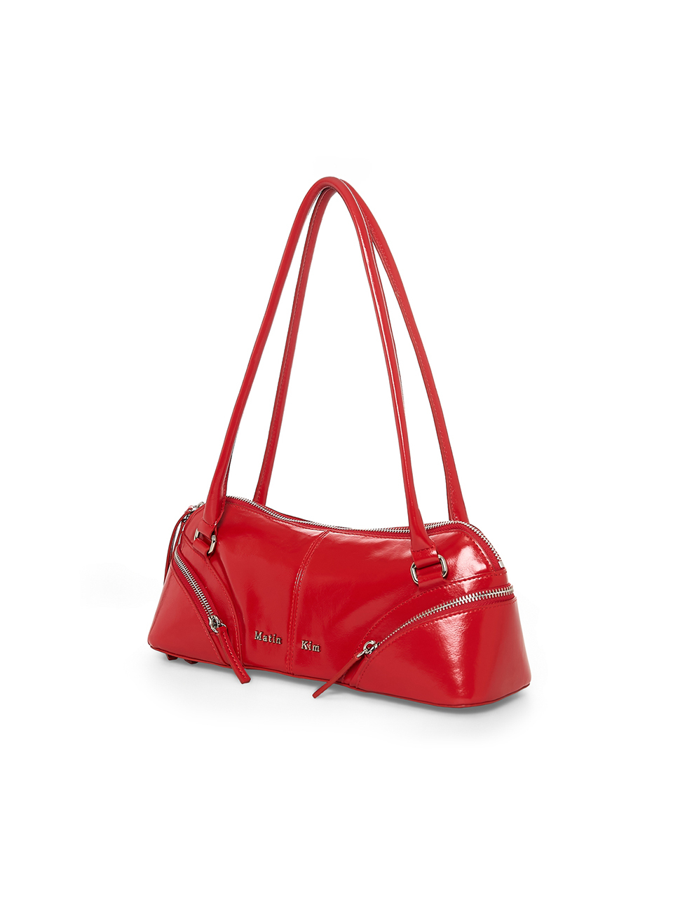 弧形拉鍊法棍包 紅色