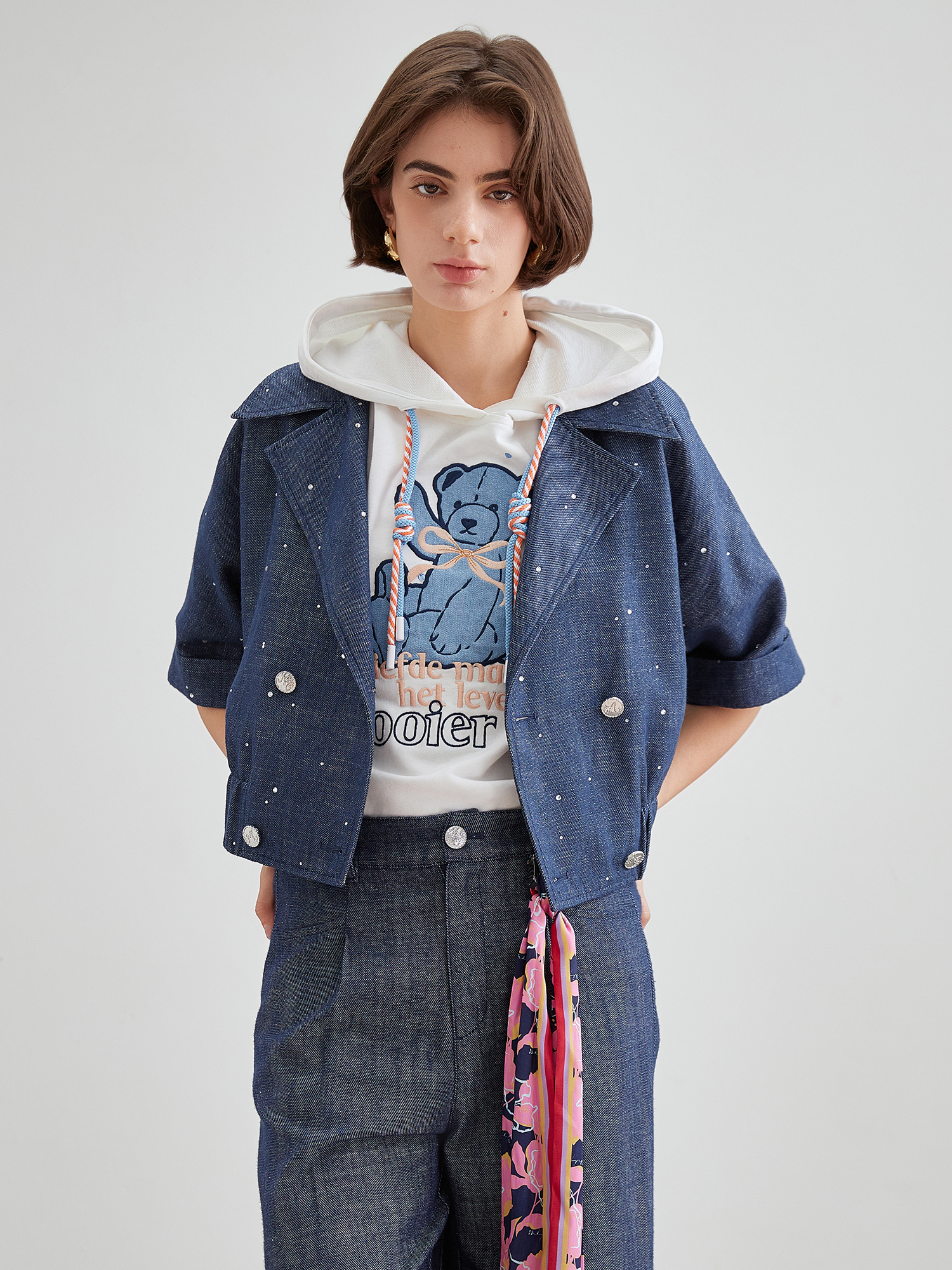 mi-tu 閃鑽牛仔上衣