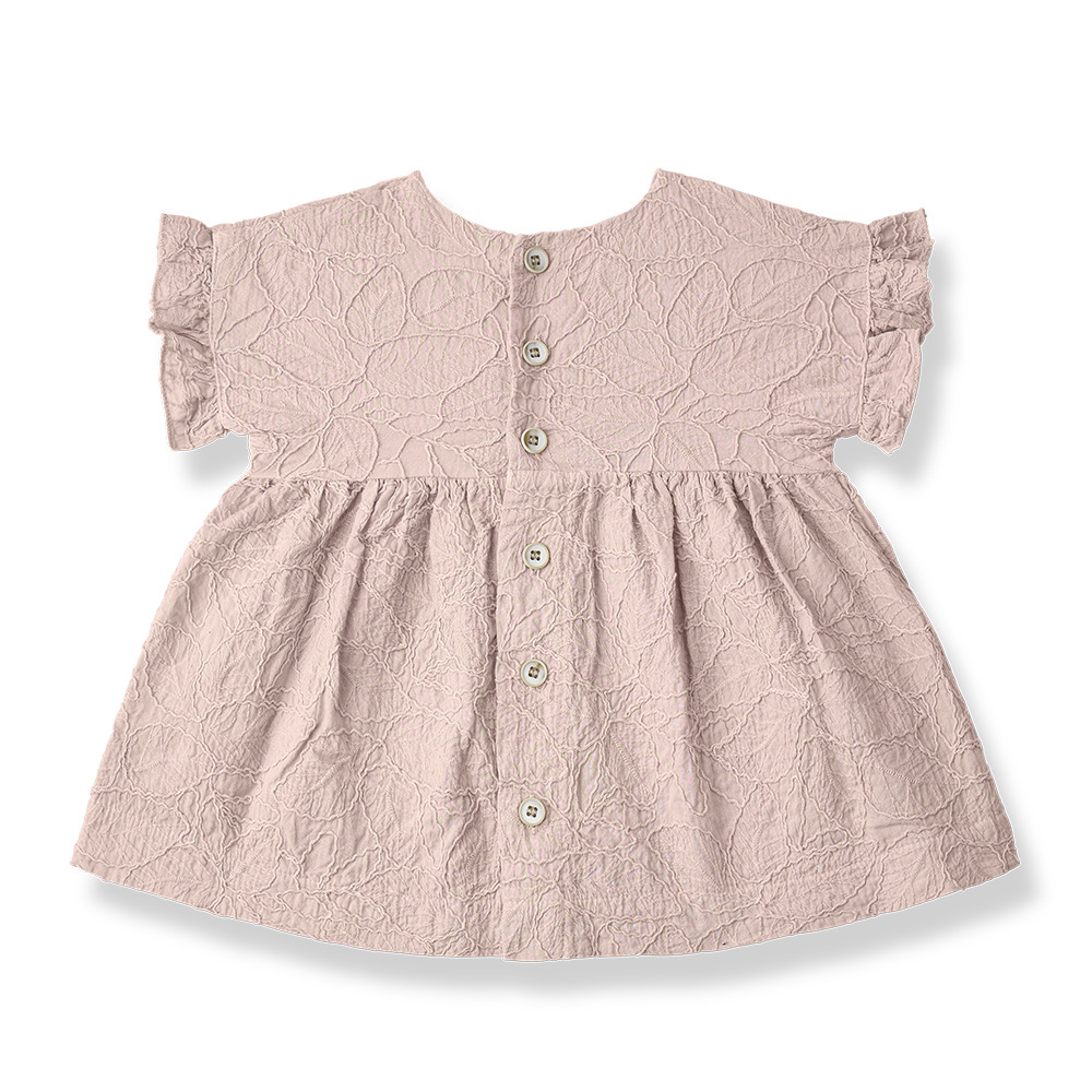 1+ in the family 雕花荷葉袖洋裝 SATUNA - rose