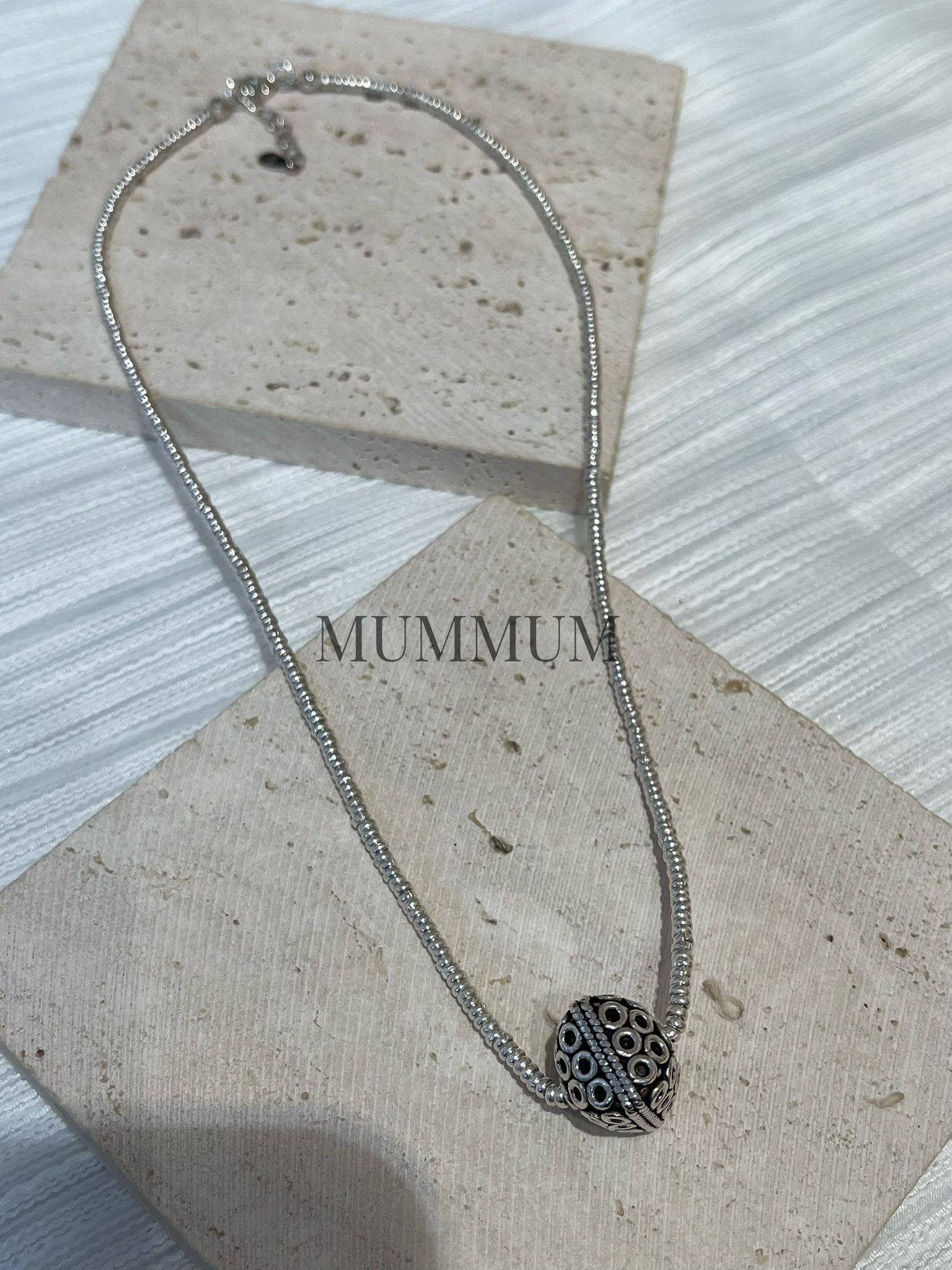 sl13261/立體菱形小圈圈頸鏈