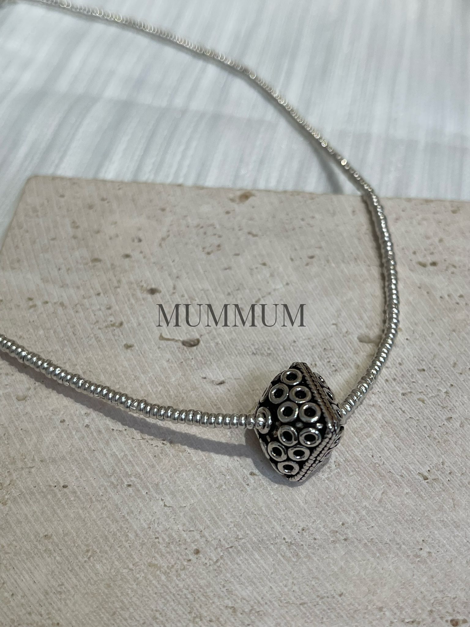 sl13261/立體菱形小圈圈頸鏈