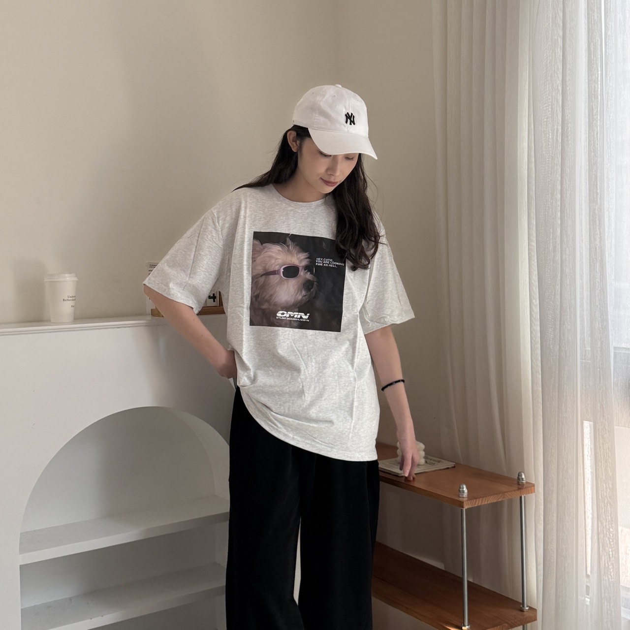 2284 墨鏡狗狗照片短T (R)