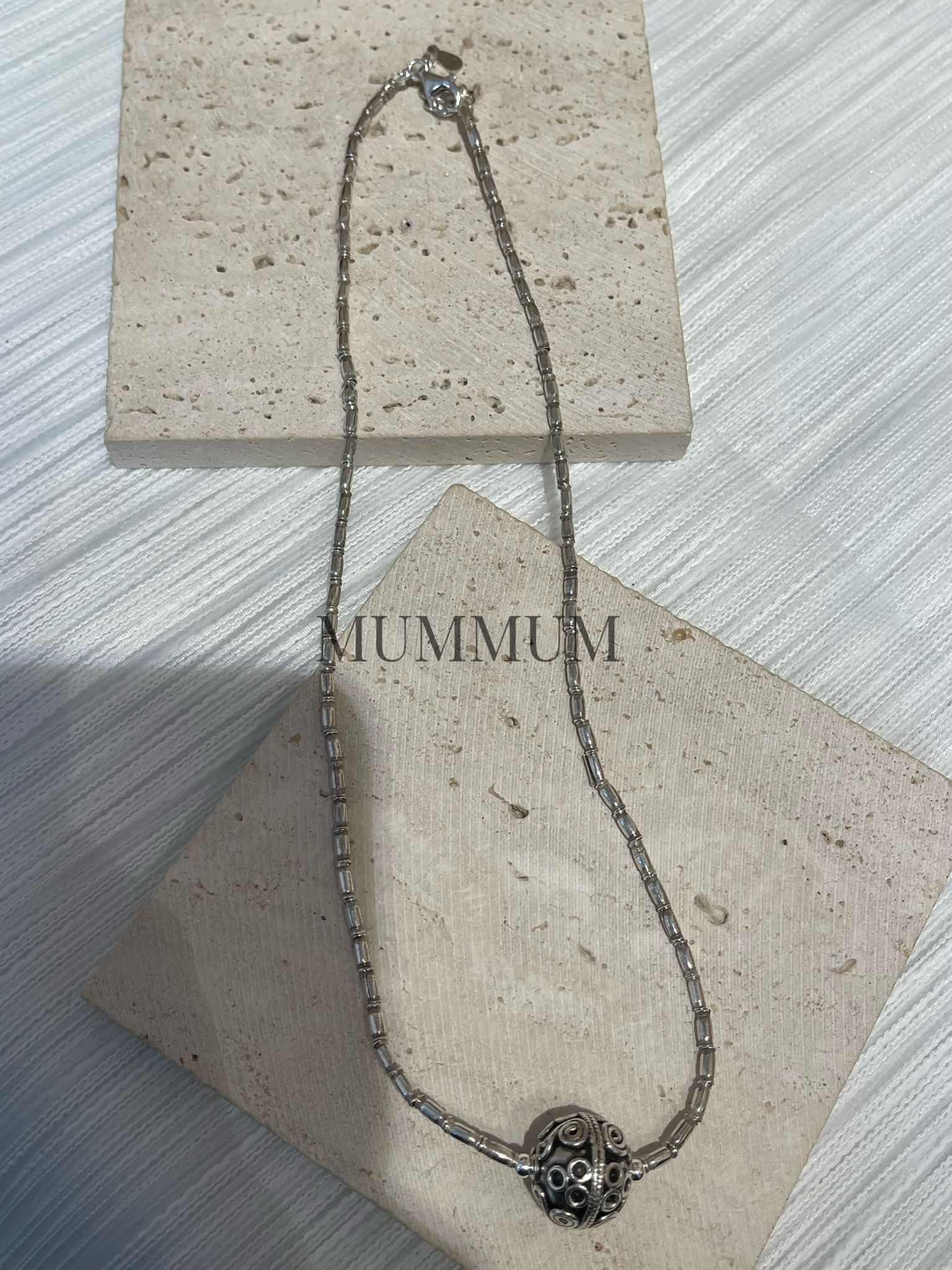 sl13262/立體圓形骨感頸鏈