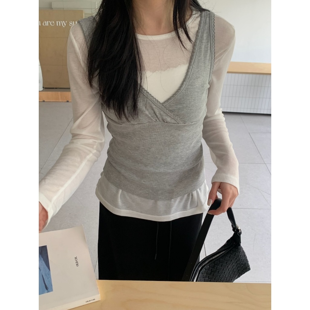A06 鬆弛感牛奶透膚上衣 #9882