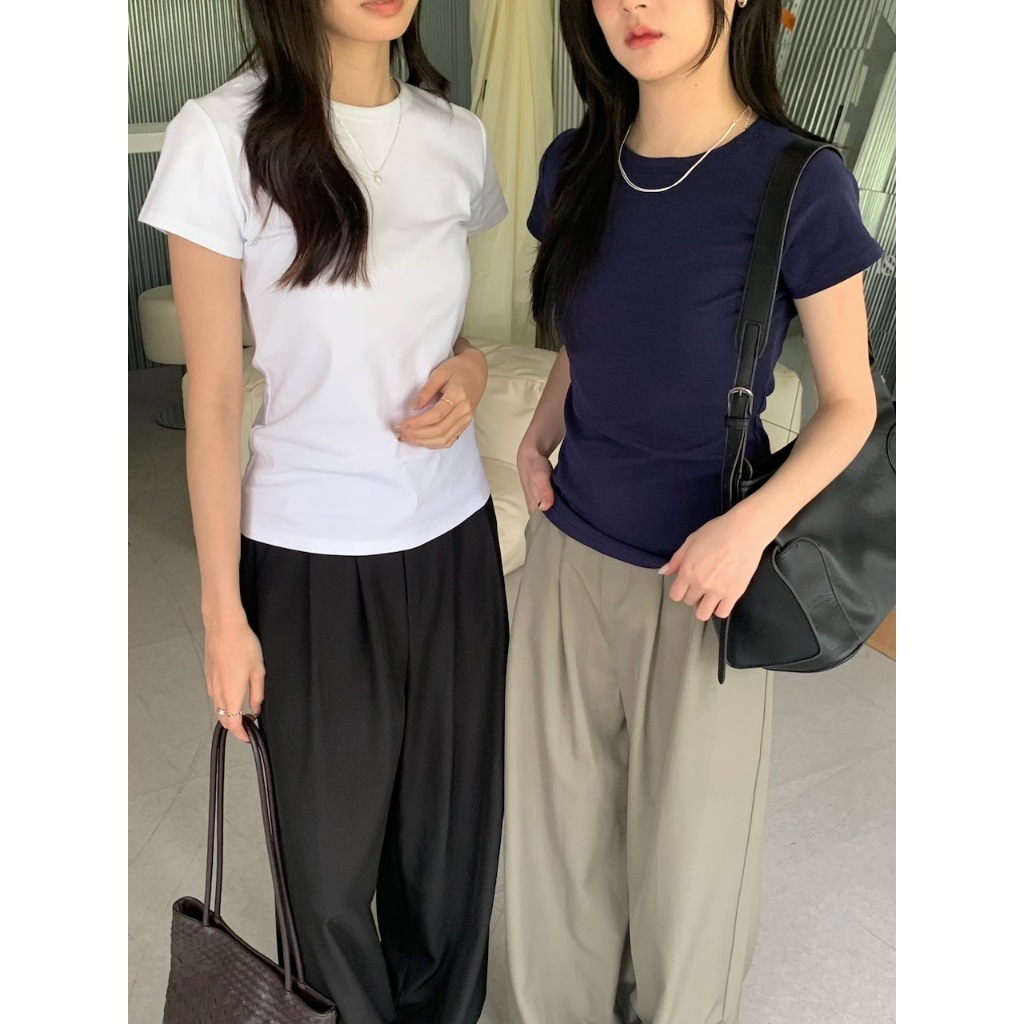 A07 通勤款正肩小飛袖合身tee #9883