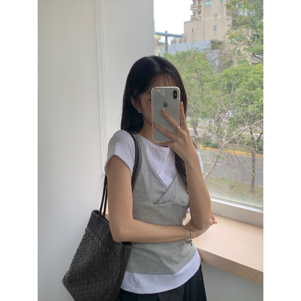 A07 通勤款正肩小飛袖合身tee #9883