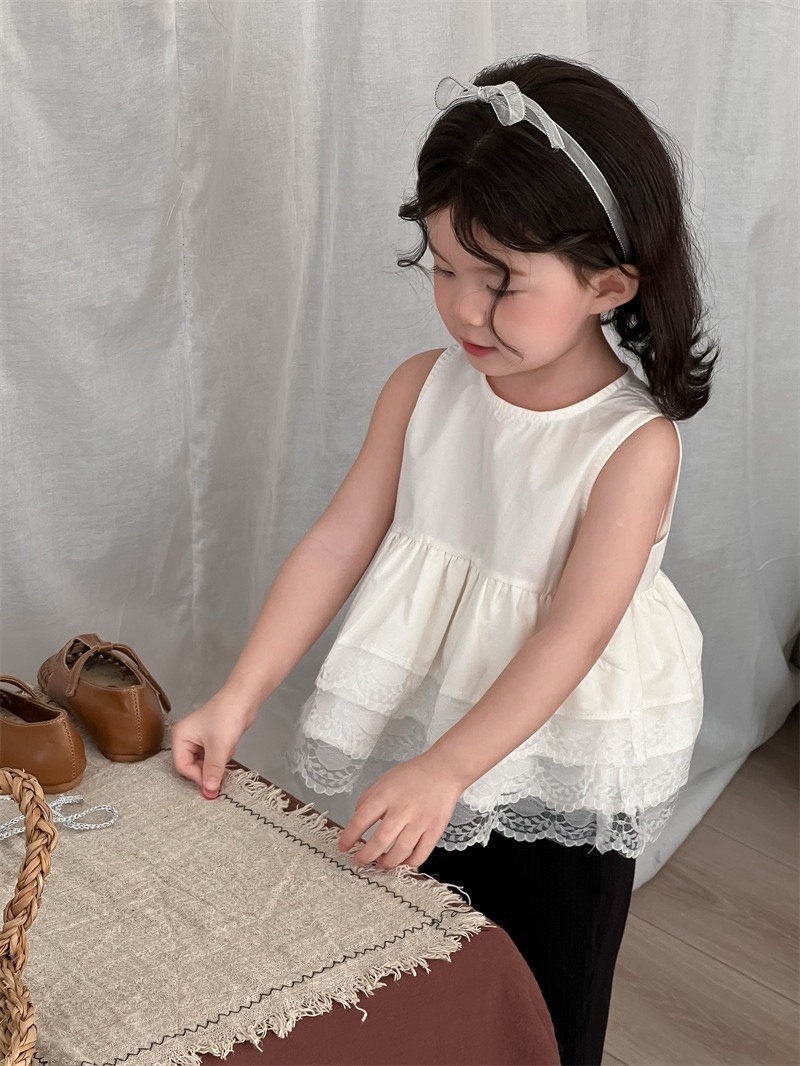 緹花蕾絲無袖上衣