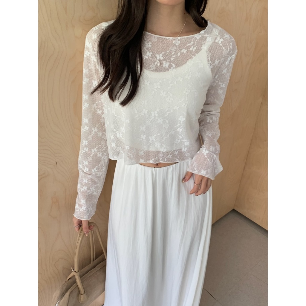 A08 溫柔感親膚緹花上衣 #9884