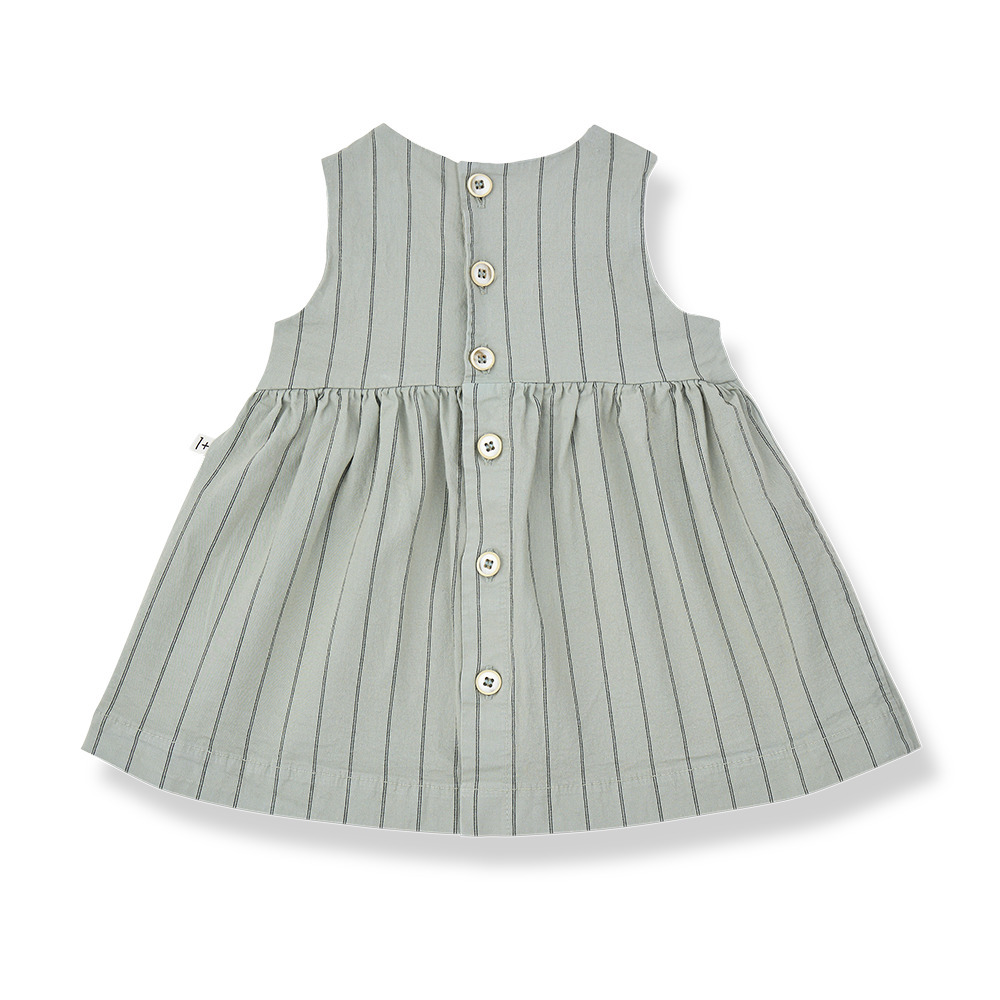 1+ in the family 壓褶領無袖條紋洋裝 ESCALA - iceberg