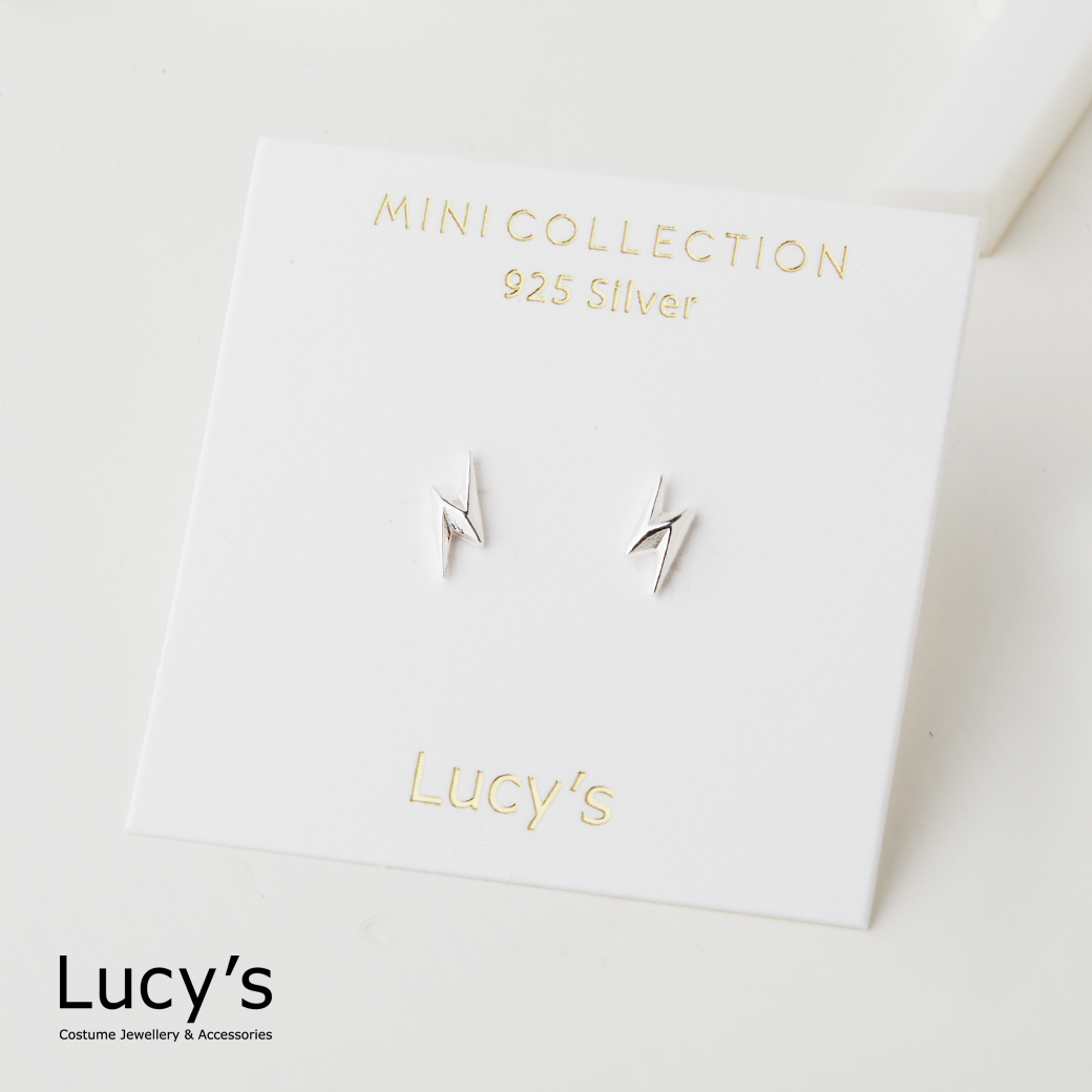 *925純銀〔輕銀系列〕閃電 耳環 (96887)