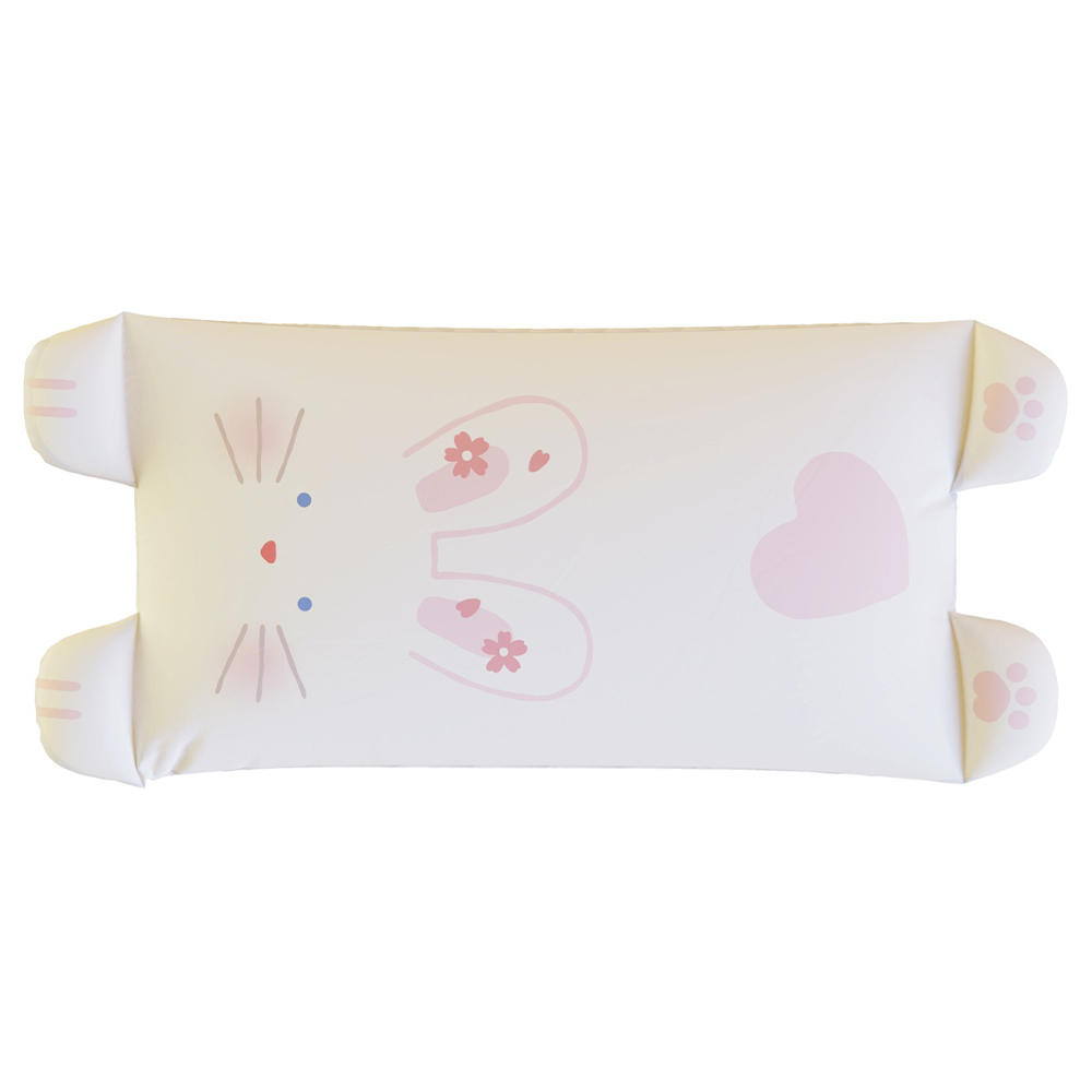 Milo&Gabby美國 動物好朋友-雙面寬版大枕套_涼感純棉款(Lala櫻花兔兔)|超長寬枕|純棉吸汗|涼爽不悶熱|四季可用|