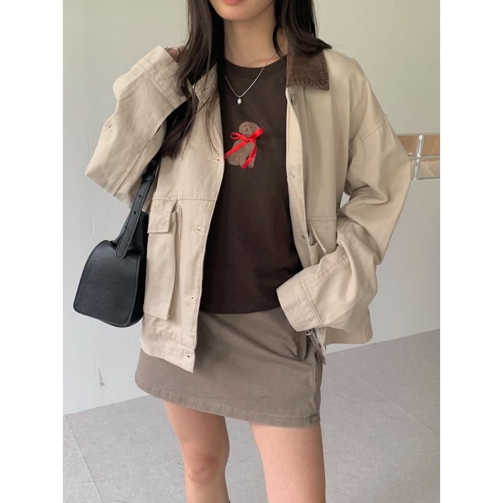 A09 蝴蝶結小狗磨毛tee #9885