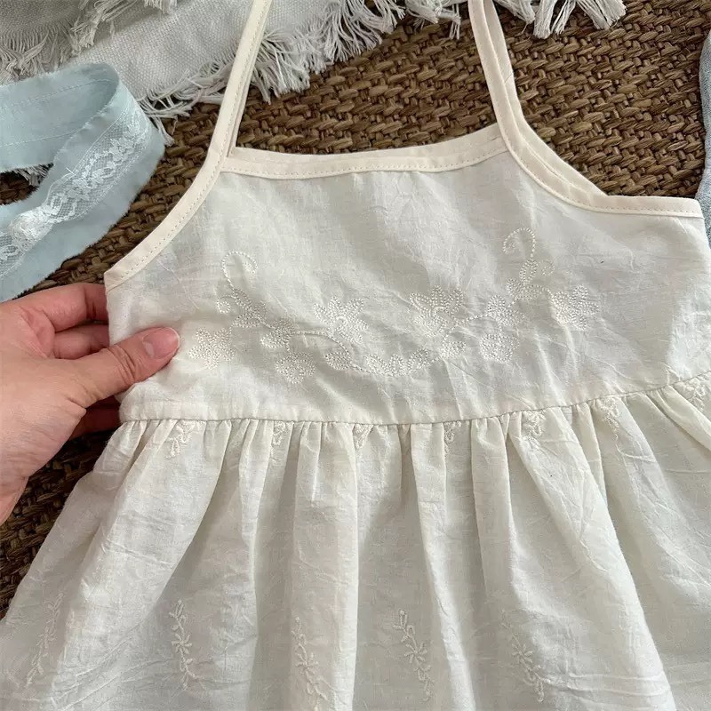 氣質緹花吊帶裙