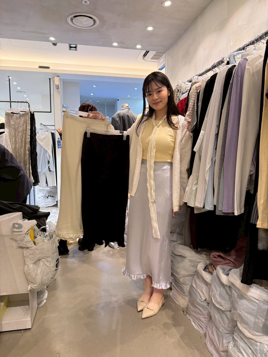 LR6026 飄逸波浪褶邊長裙