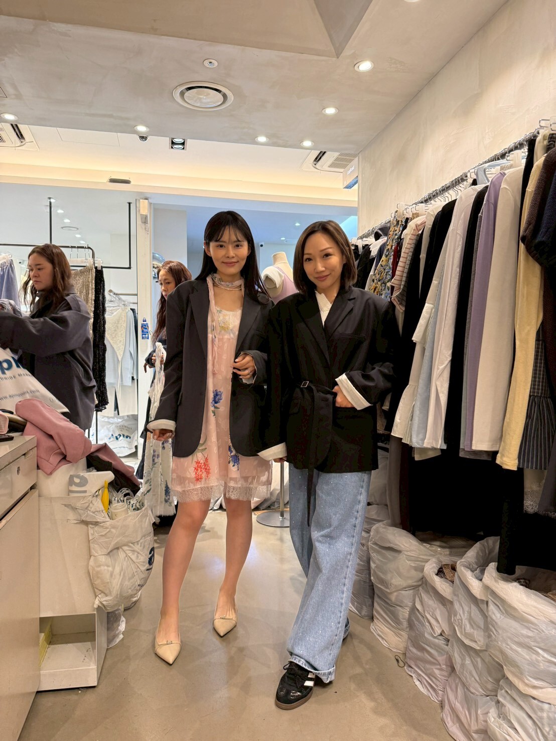 LR6010 寬鬆落肩西裝外套附腰帶