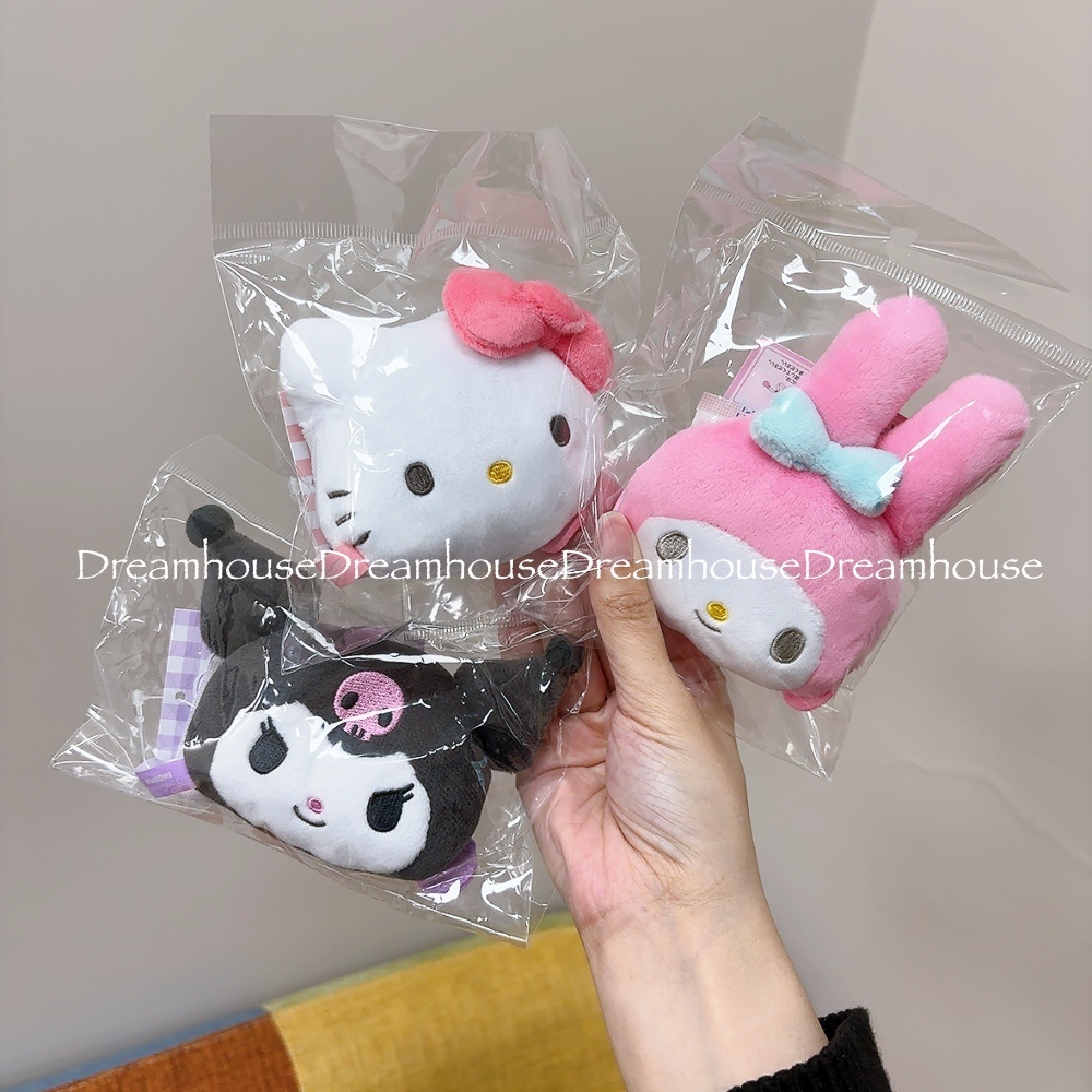 日本限定 kitty 凱蒂貓 美樂蒂 酷洛米 大臉絨毛造型 便攜伸縮捲尺 捲尺 布尺 裁縫尺 測量工具