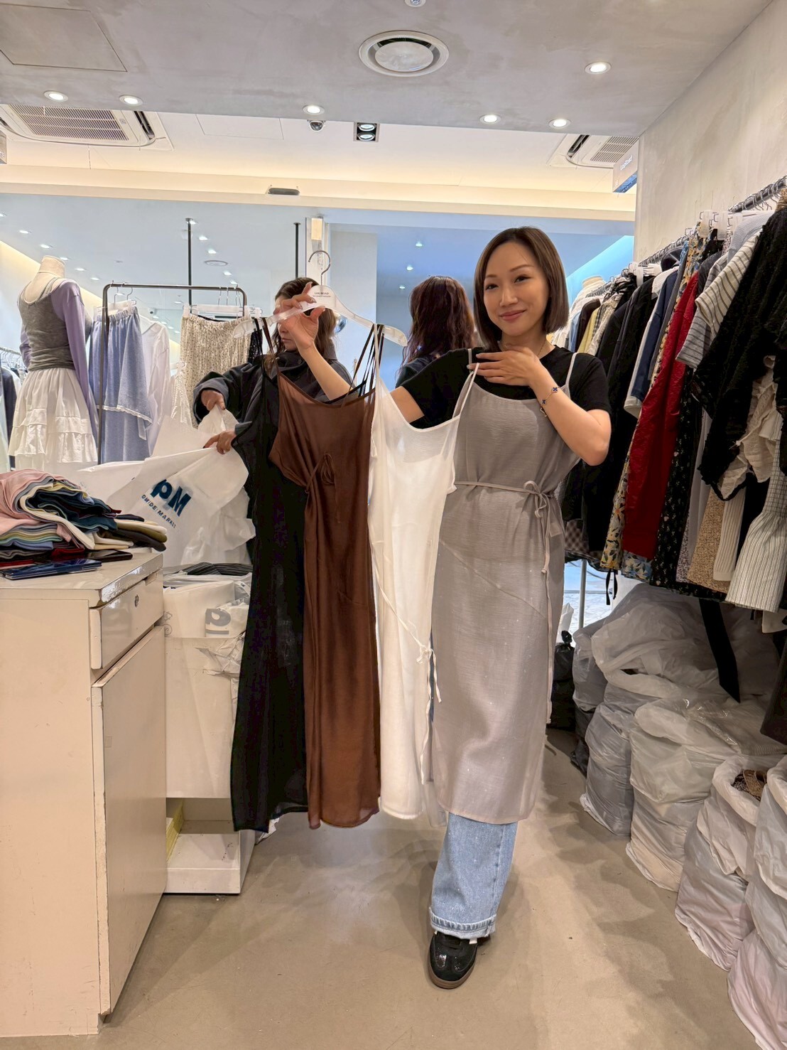 LR6029 細肩帶透膚長洋裝