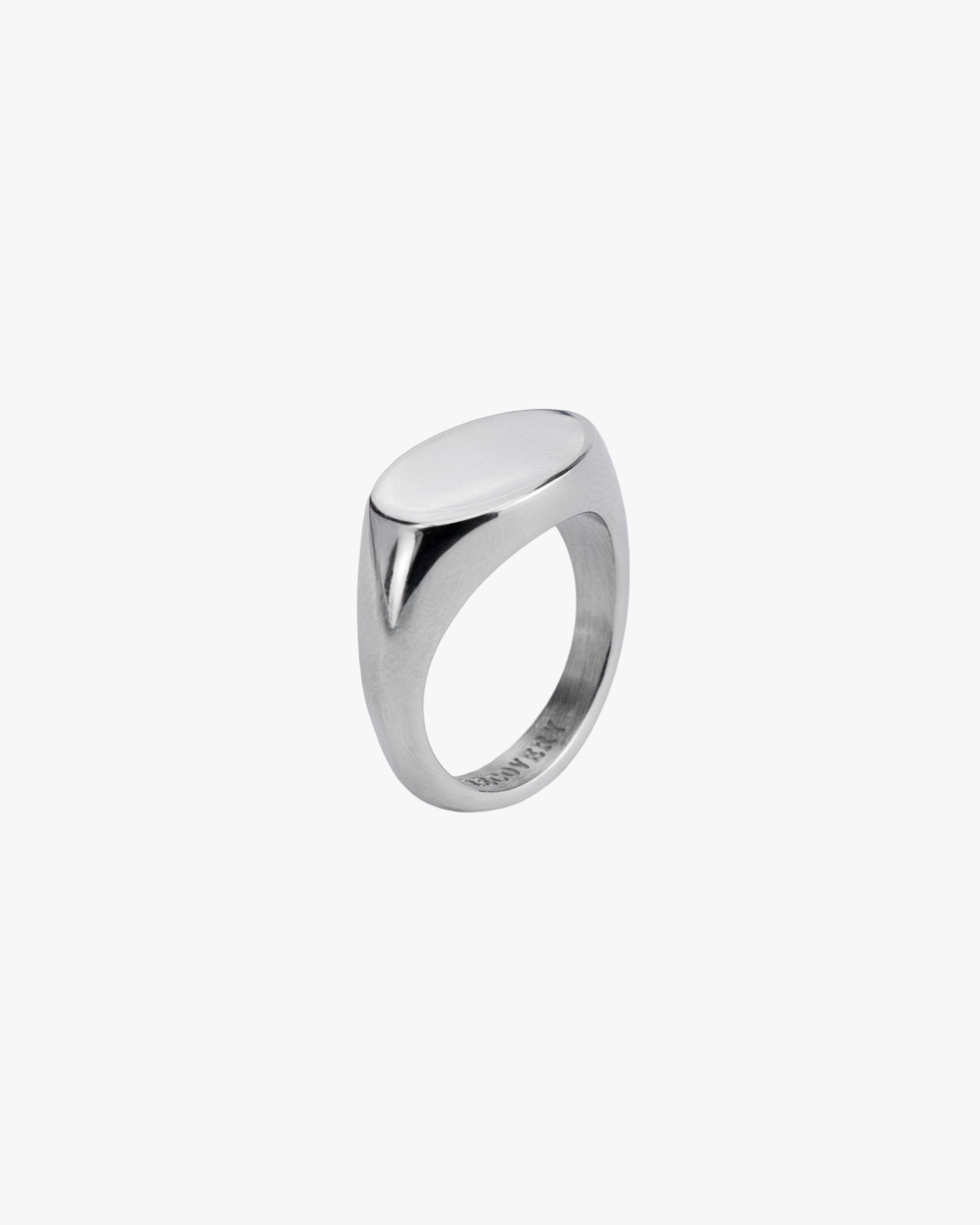 RECOVERY 基本橢圓平面戒指 (亮銀)