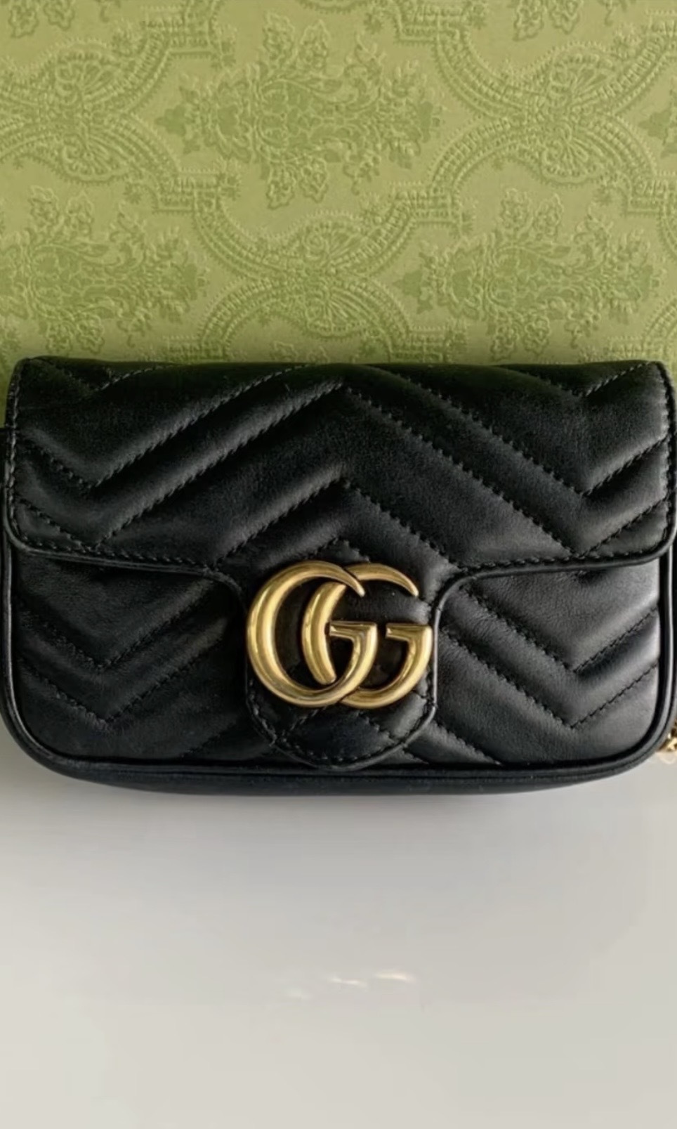 Gucci GG Marmont超迷你單肩手提包 黑色