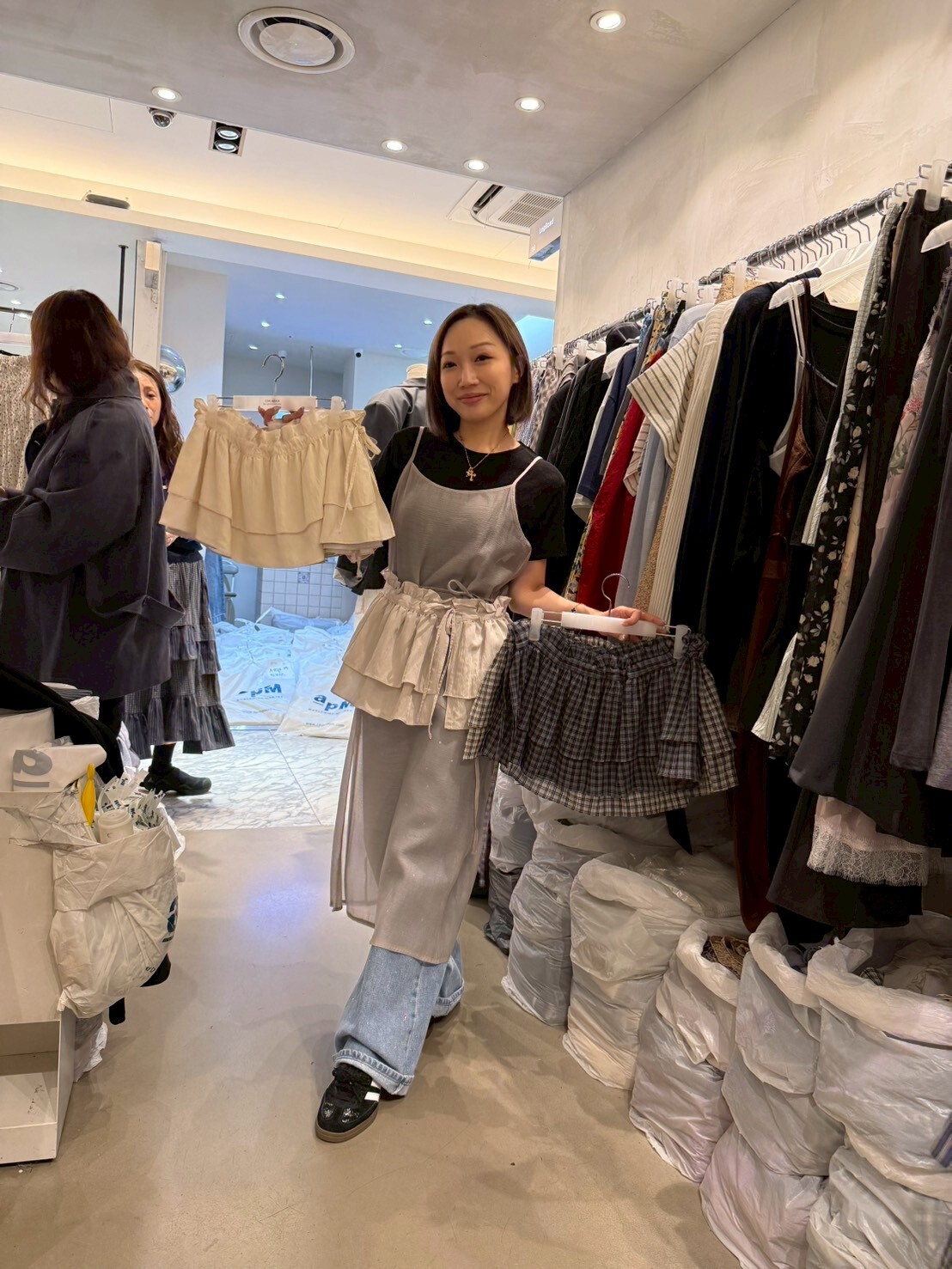 LR6035 荷葉邊綁帶迷你裙