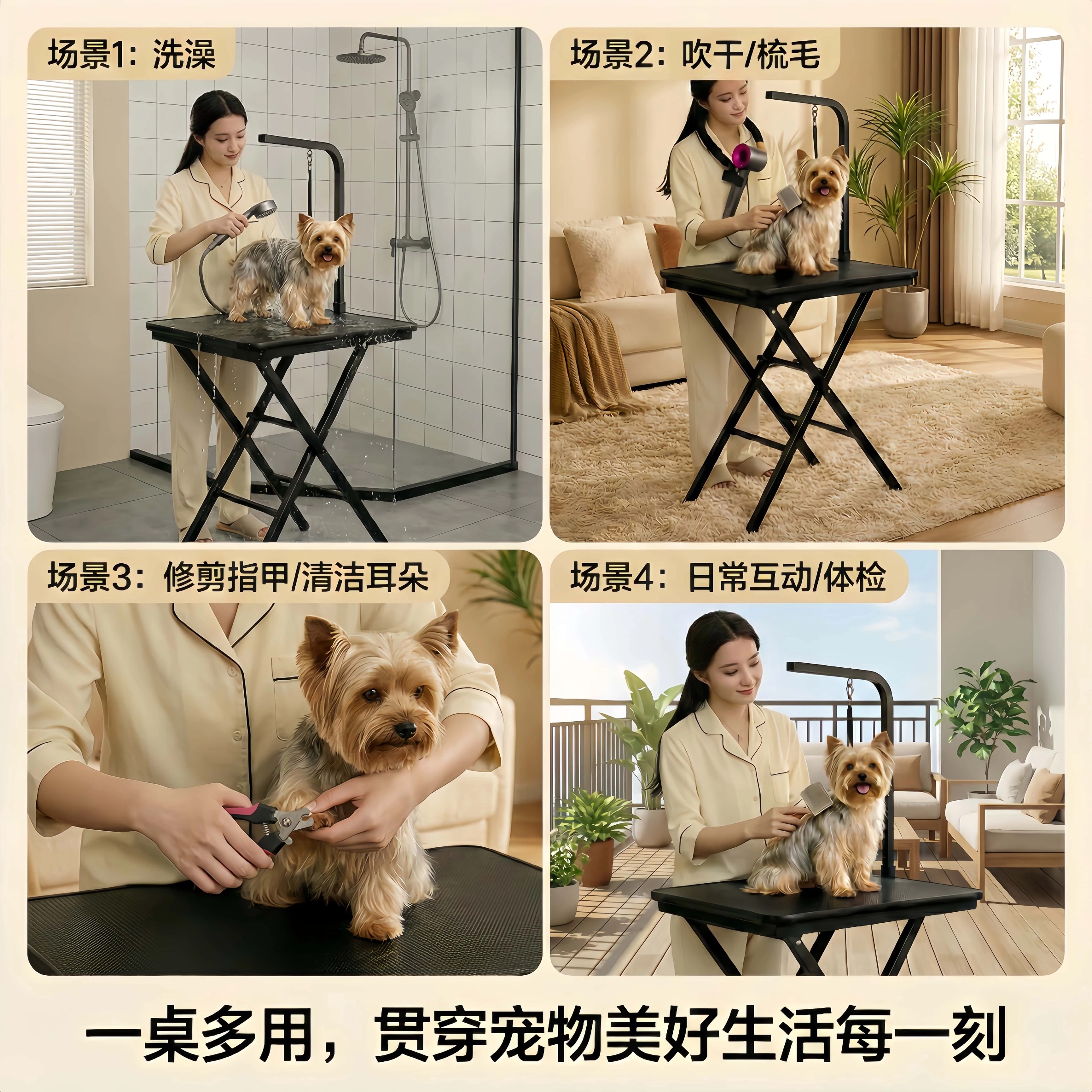 宠物美容桌 可折叠  适合小型犬