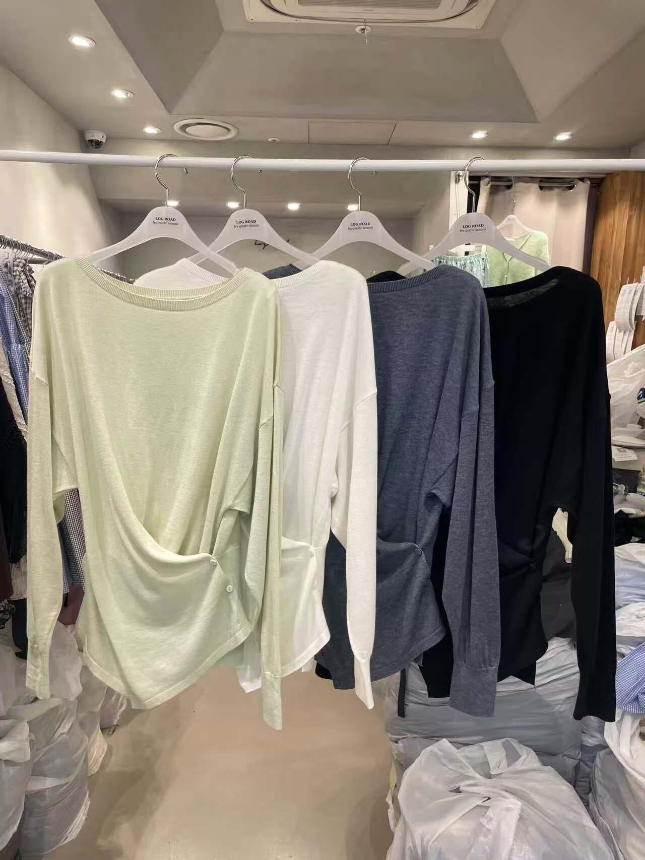 LR6046 側紐扣設計長袖上衣