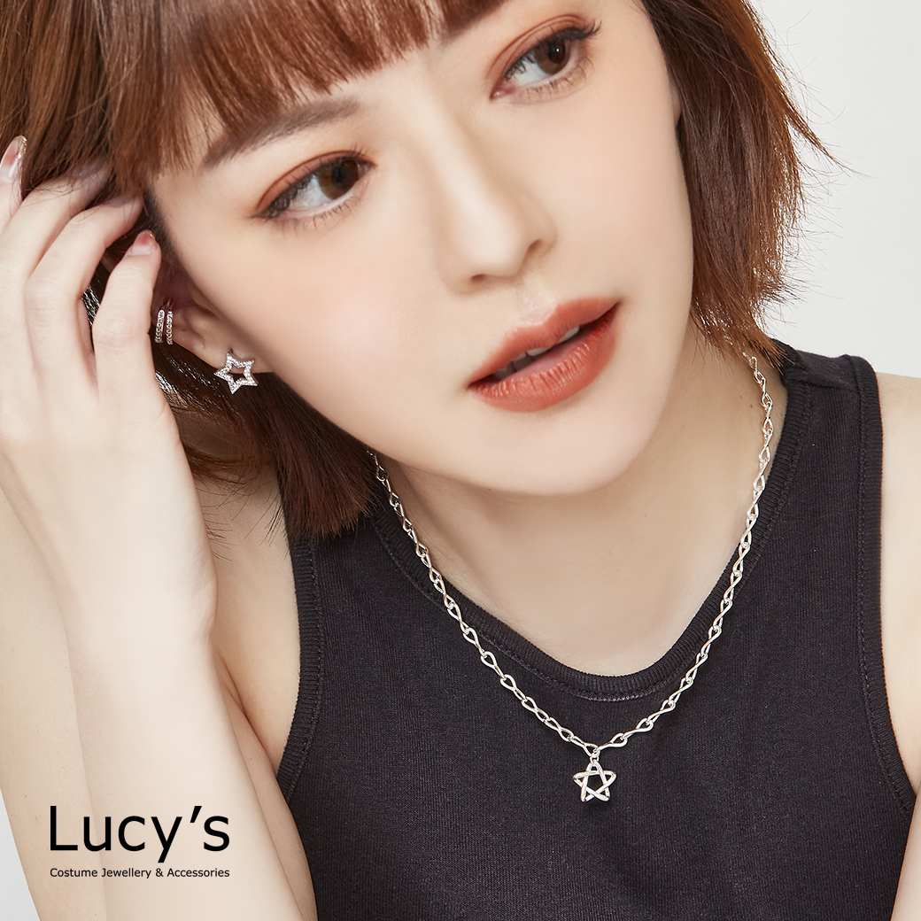 925純銀 手繪星 項鍊 (97877)