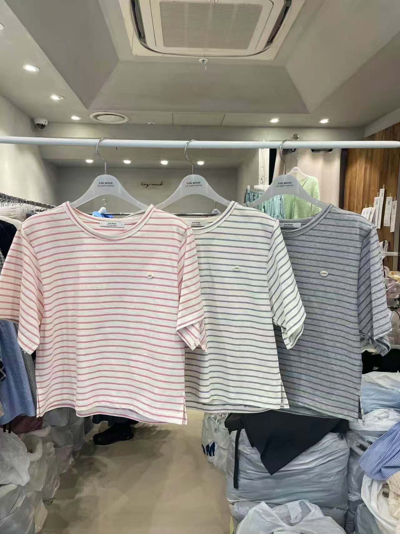 LR6045 圓領橫間條上衣