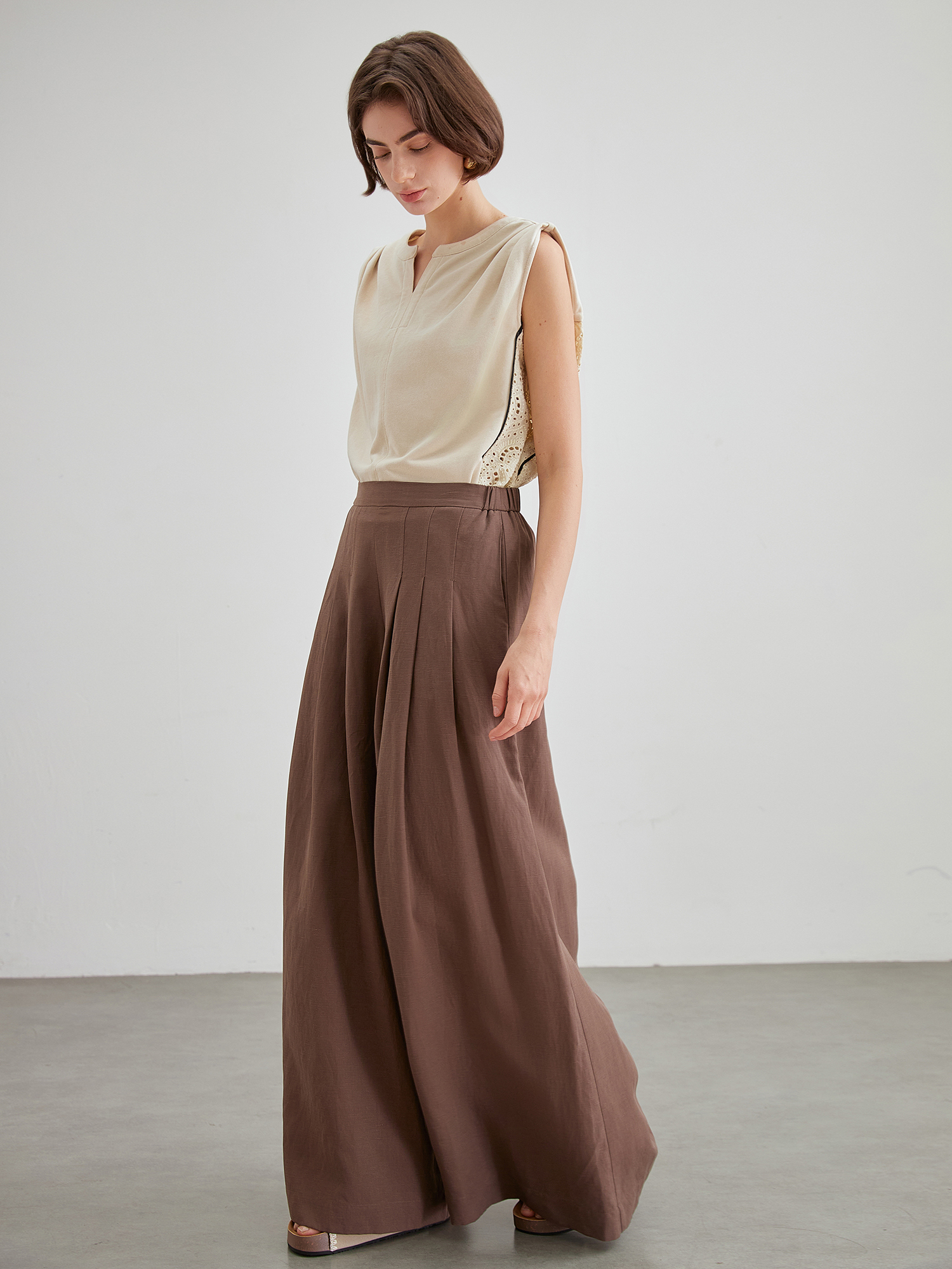 mi-tu 百褶闊腿褲