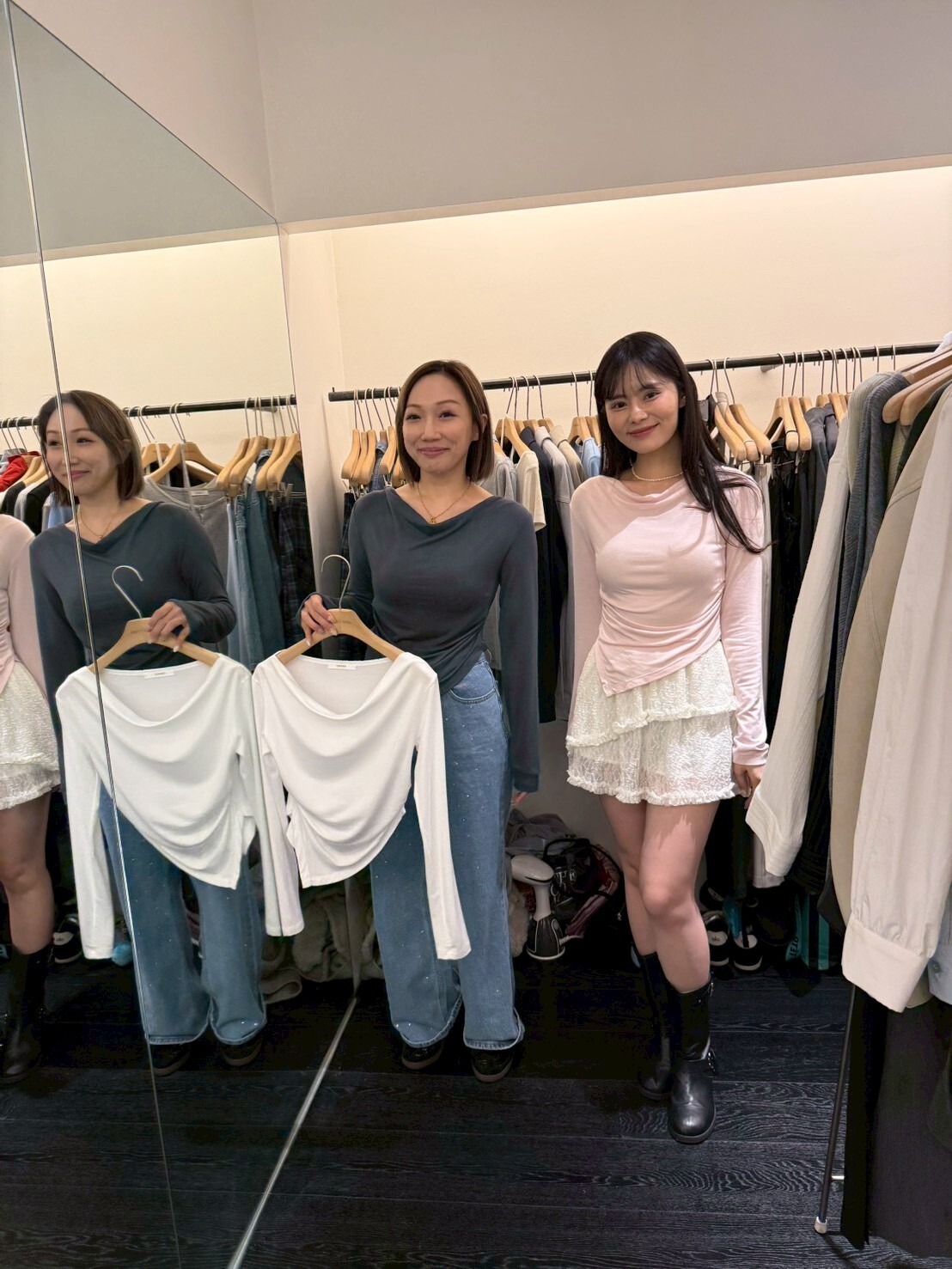 OB6002 垂墜感一字領上衣