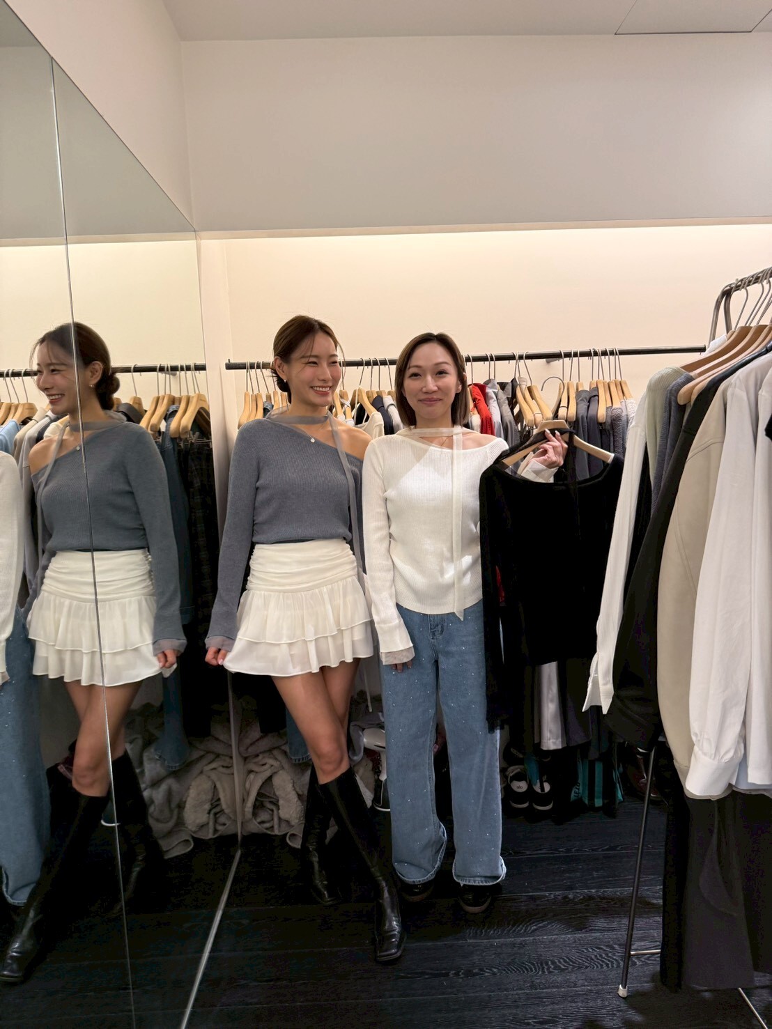 OB6012 拼紗邊領巾上衣