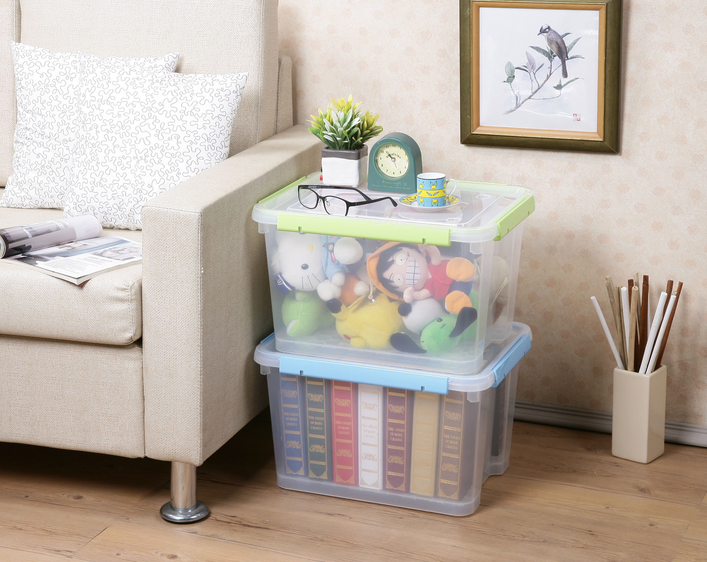 《真心良品》KEYWAY聯府 好運四面環扣密封整理箱(25.5L)1入   KT240