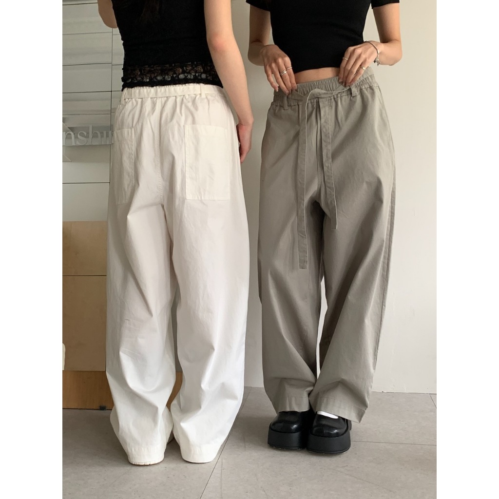 A13 小個友善款藏肉綁帶寬褲 #A3097