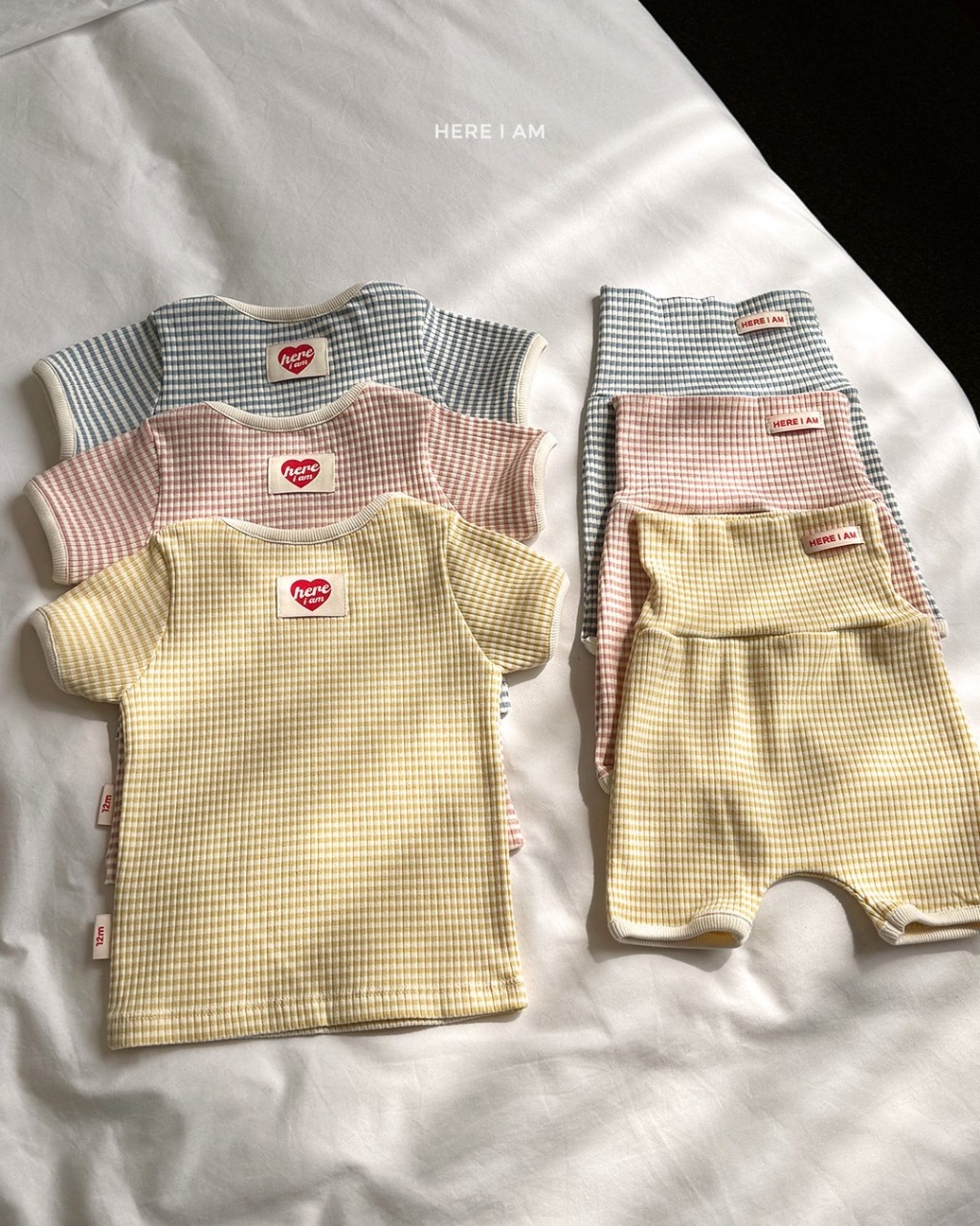 韓國🇰🇷HERE I AM 粉彩坑條家居套裝(12m-XL)