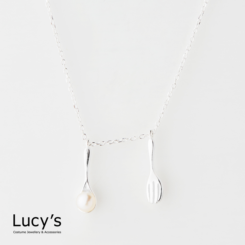 925純銀 珍珠餐匙 項鍊 (127242)