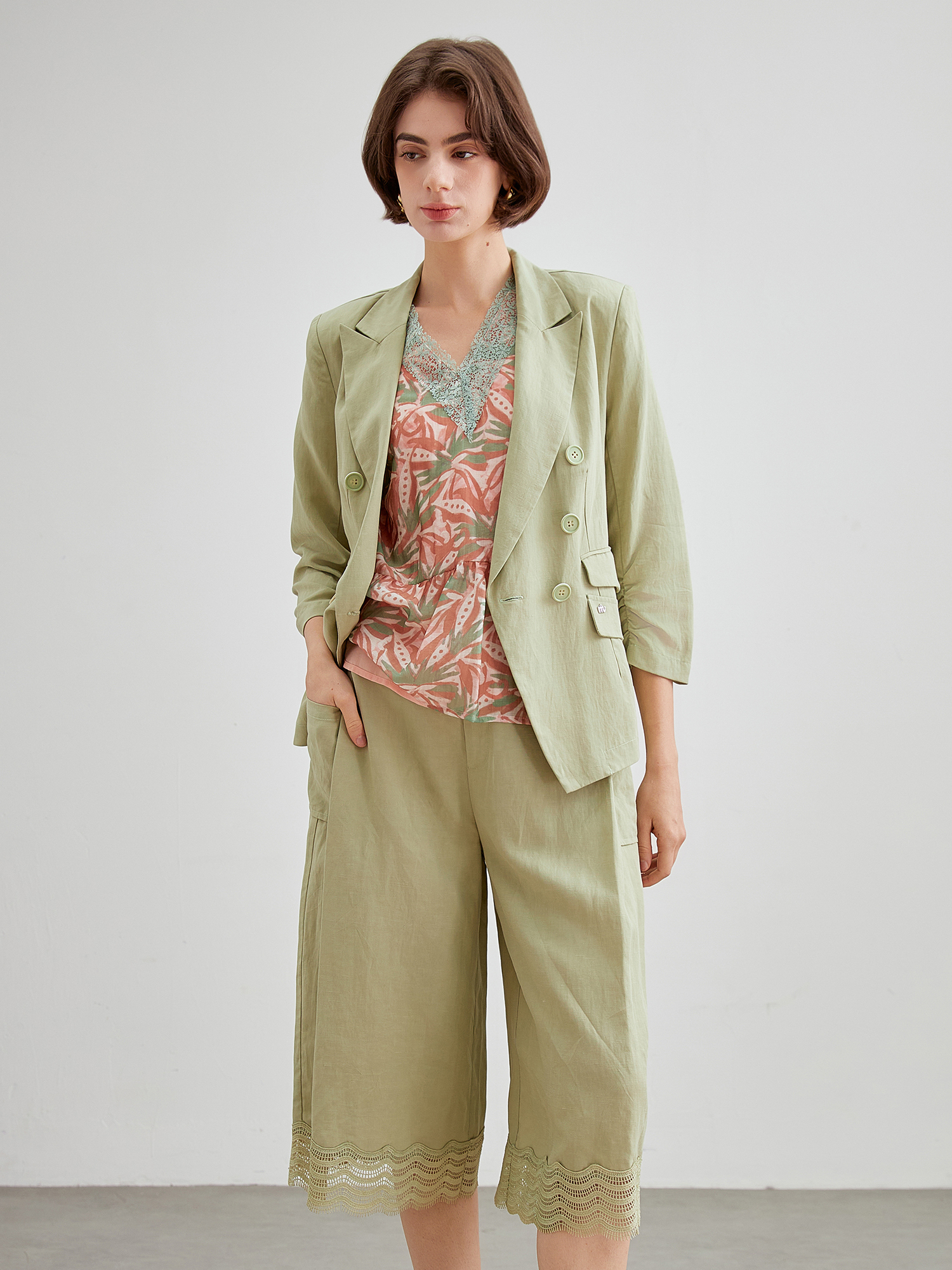 mi-tu 褶皺設計感西裝