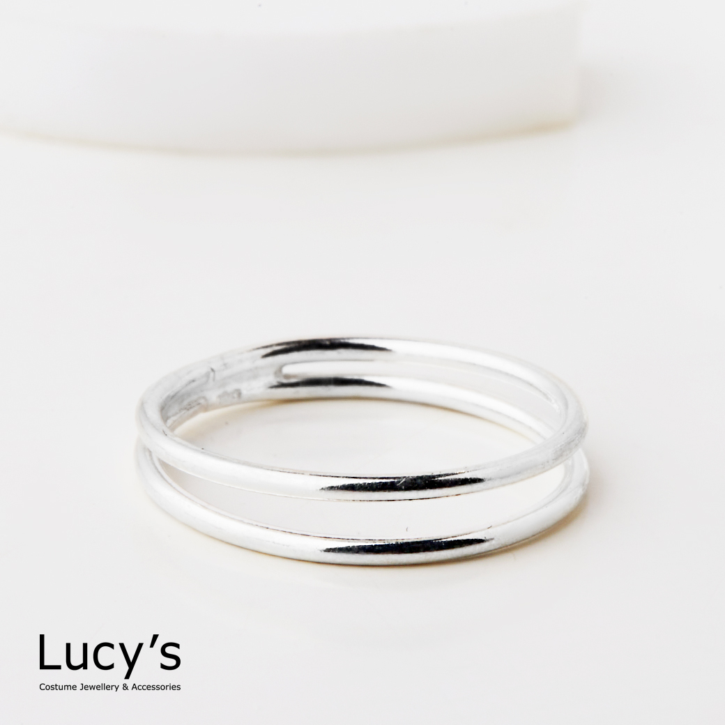 925純銀 雙層線圈 尾戒 (126774)