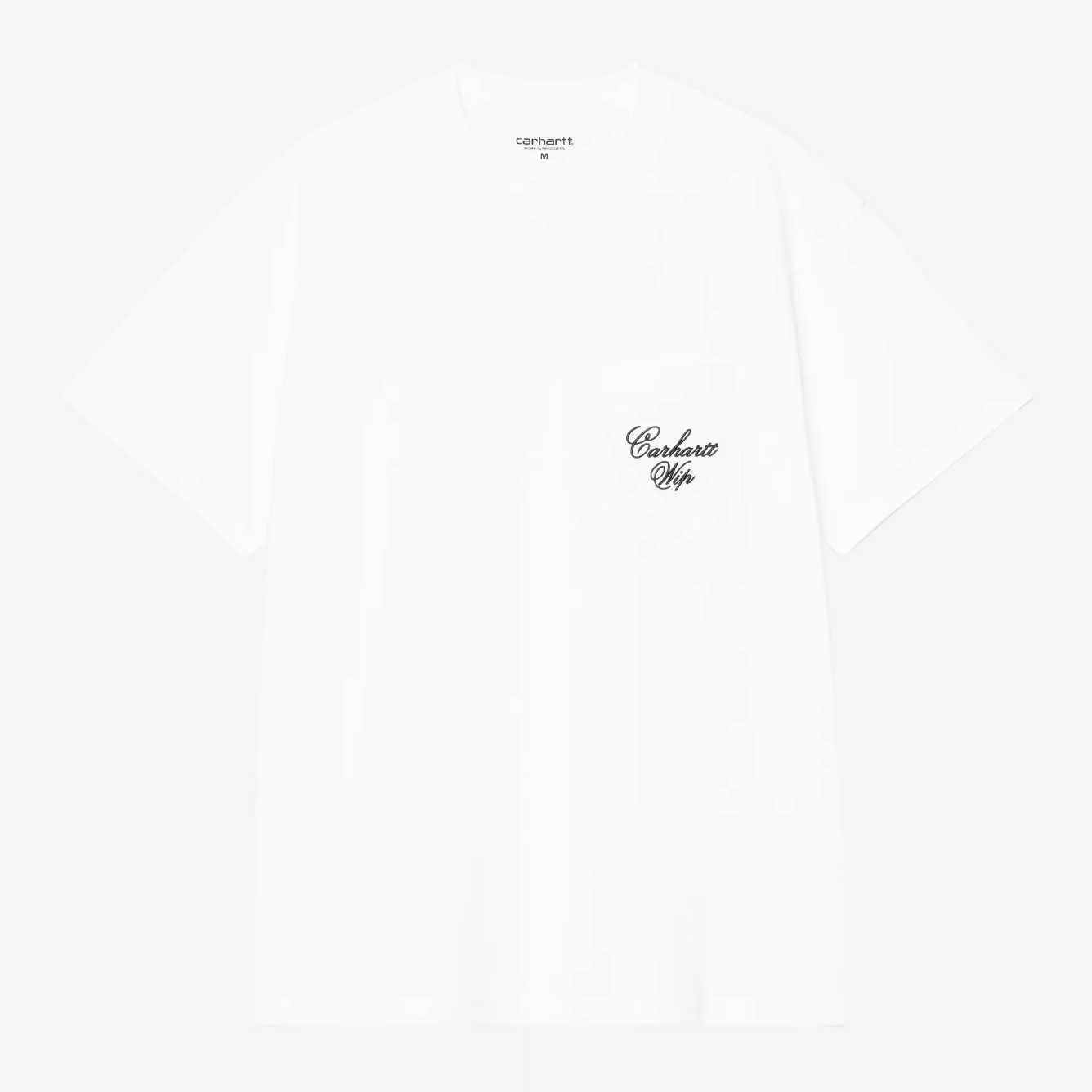 -(B5c04)-CARHARTT WIP S/S LONGHAND POCKET T-SHIRT 草寫 口袋 短Ｔ白色-I036204