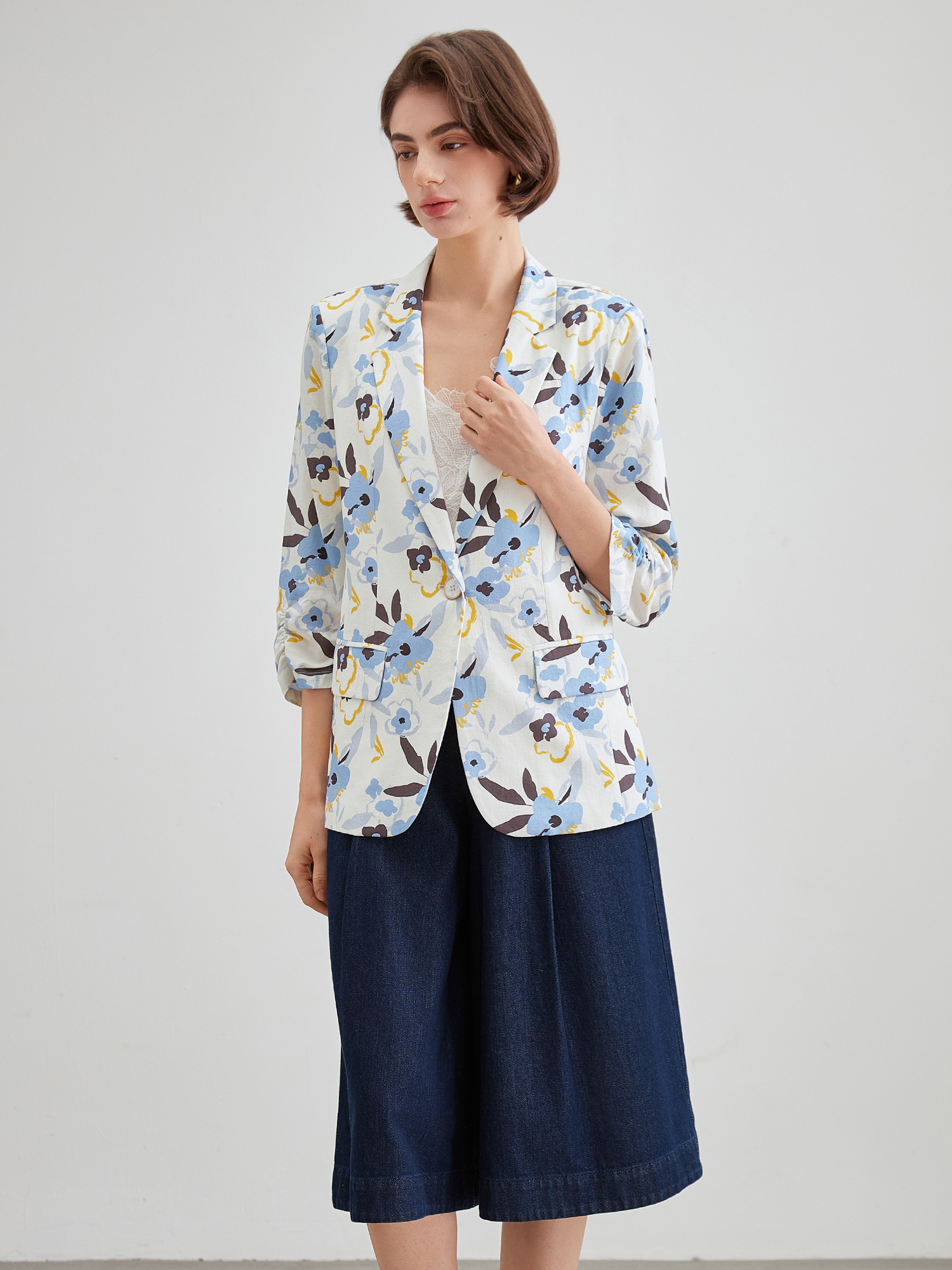 mi-tu 印花西裝外套