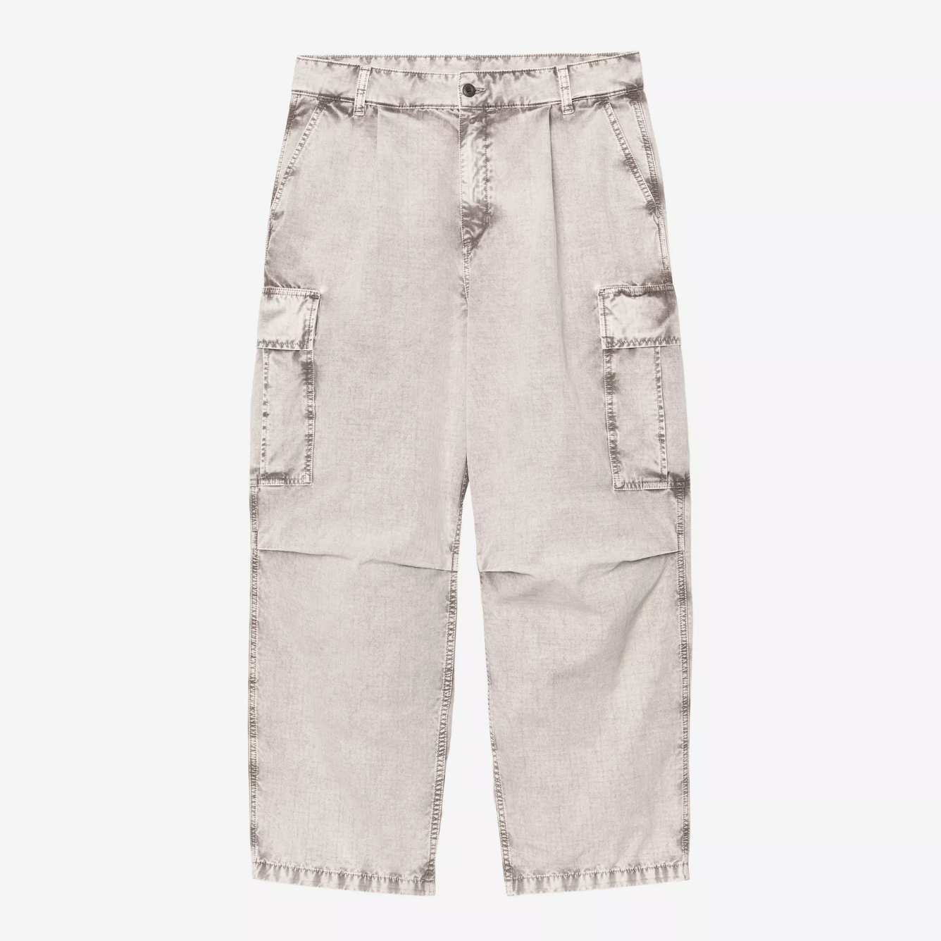 -(B5b01)-CARHARTT WIP COLE CARGO PANT 油漆感 刷色 口袋 工裝褲 灰粉色-I036508