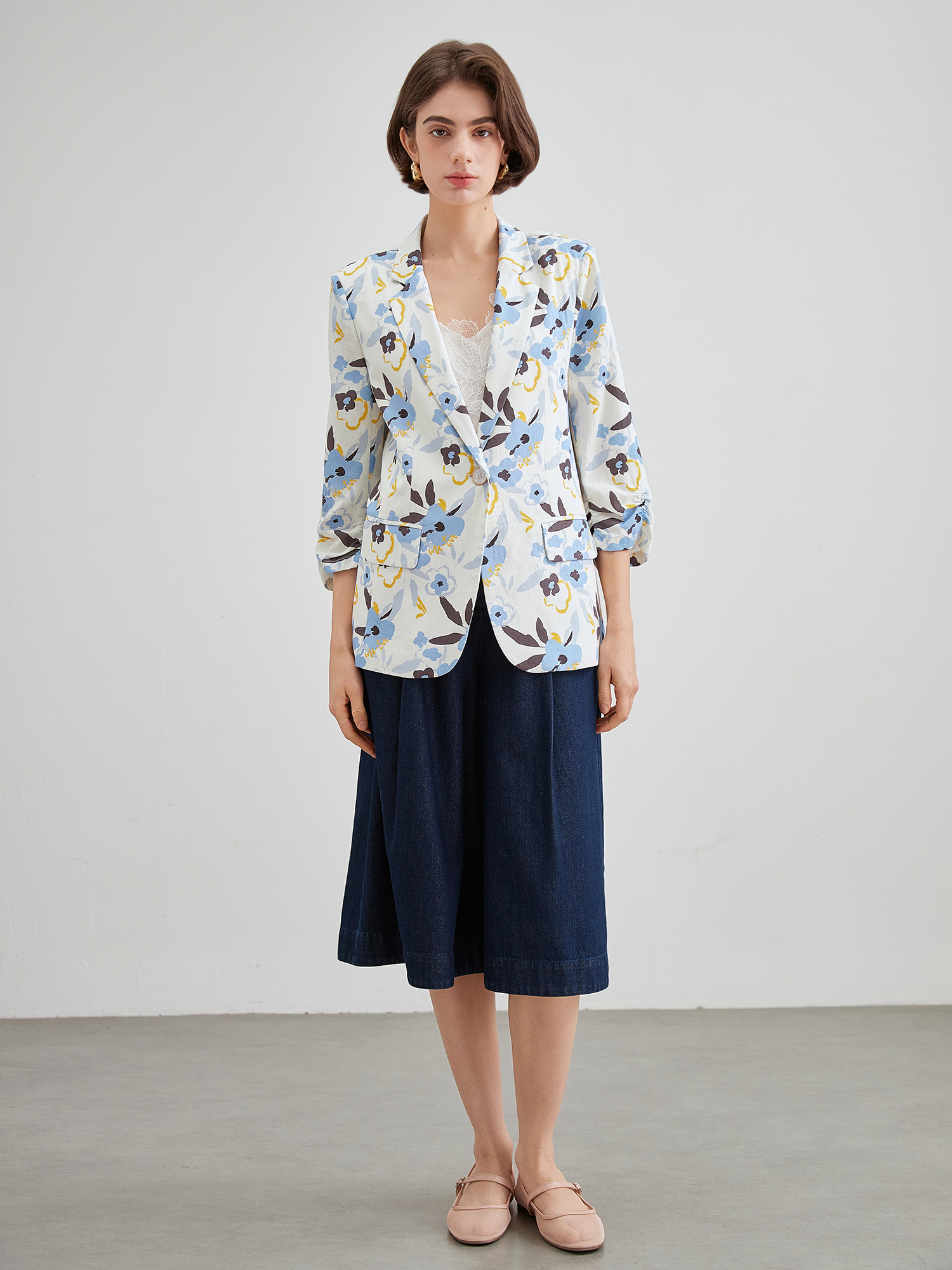 mi-tu 印花西裝外套