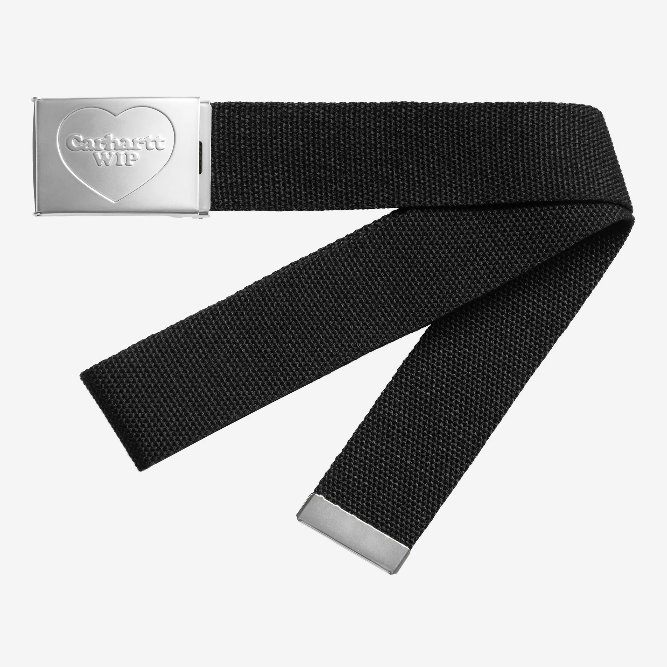 -(C03)-CARHARTT WIP HEART CLIP BELT 120CM 愛心 夾腰帶 皮帶 黑銀 -I034631-0M4XX