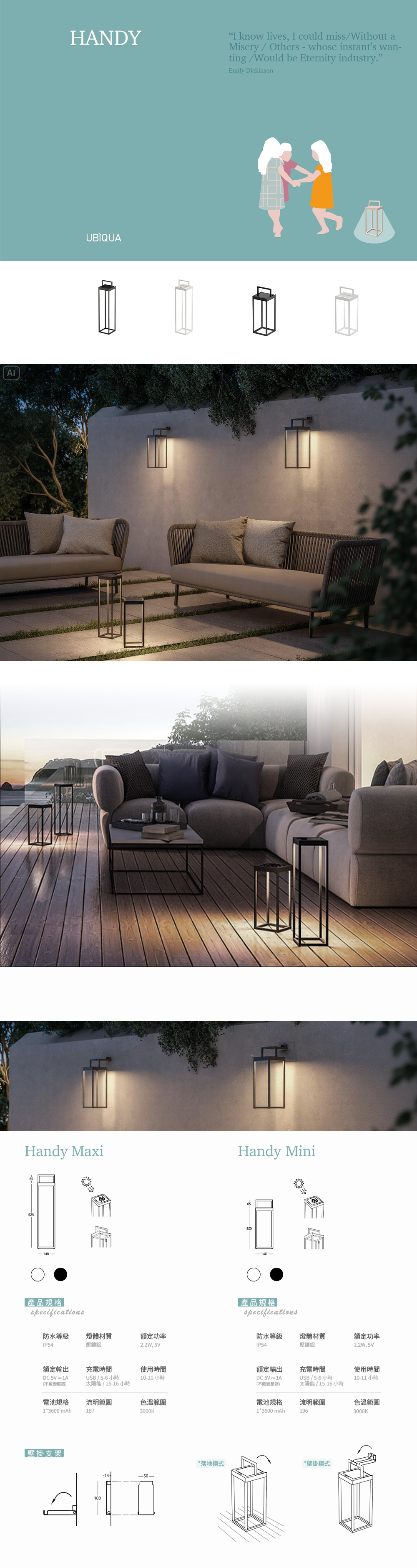 UBIQUA,精品燈飾,義大利品牌,燈飾,UBIQUA 充電式燈,UBIQUA 設計照明,UBIQUA 無線桌燈,無線充電燈,充電式桌燈,可攜式照明燈,USB 充電檯燈,行動式氛圍燈,露營燈推薦,Handy,UBIQUA Handy