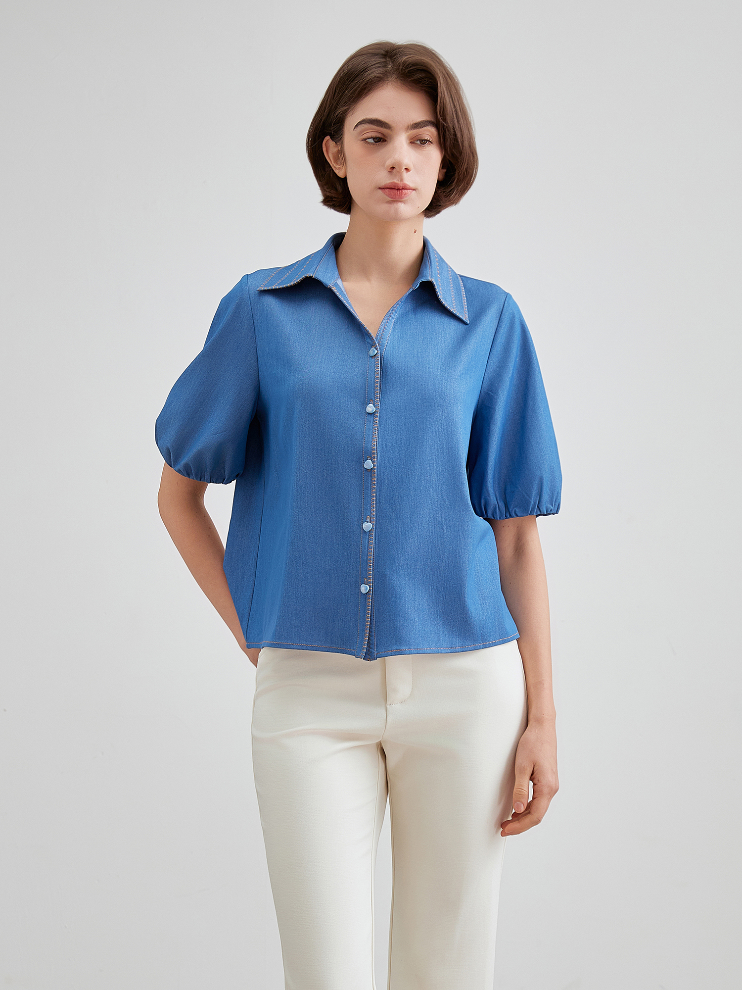 mi-tu 燈籠袖襯衫