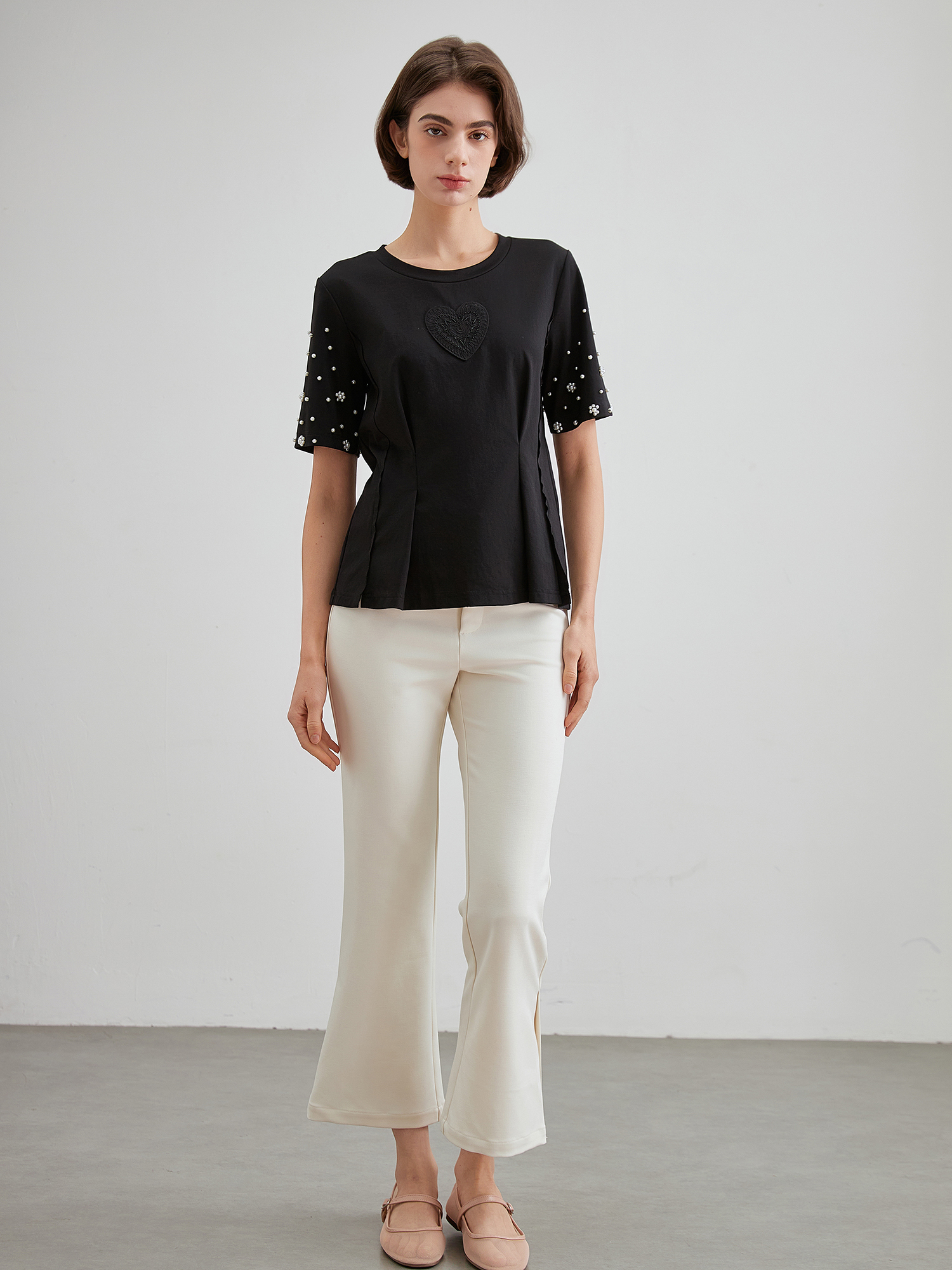 mi-tu 閃鑽圓領T恤